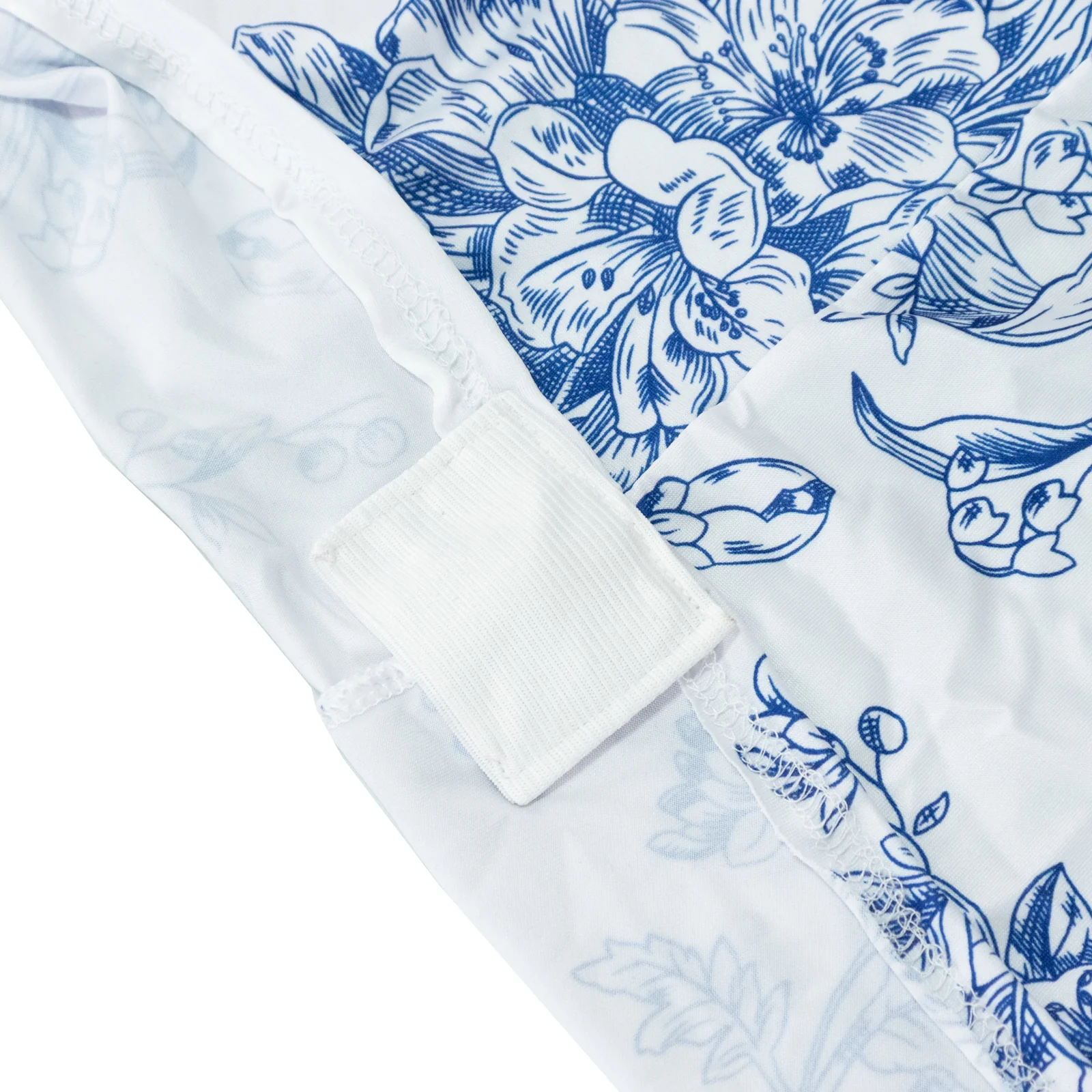 Spandex Fitted Rectangle Tablecloth 6ft – White & Blue French Toile Wrinkle-Free Stretch Table Cover - Image 5
