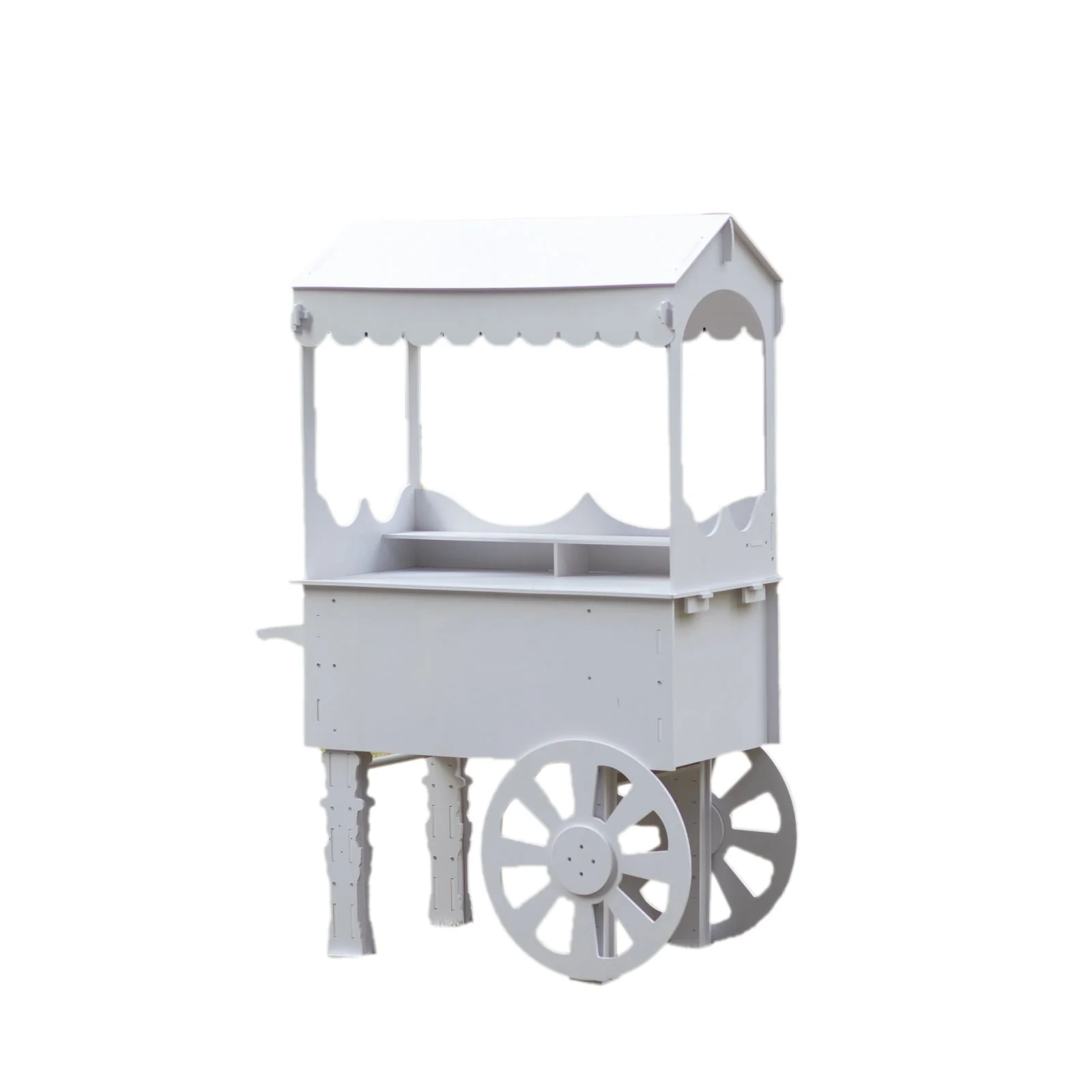 6ft Tall White Candy Cart with Shelf and Wheels for Candy and Dessert Display - Decoration for Parties, Weddings - Image 6