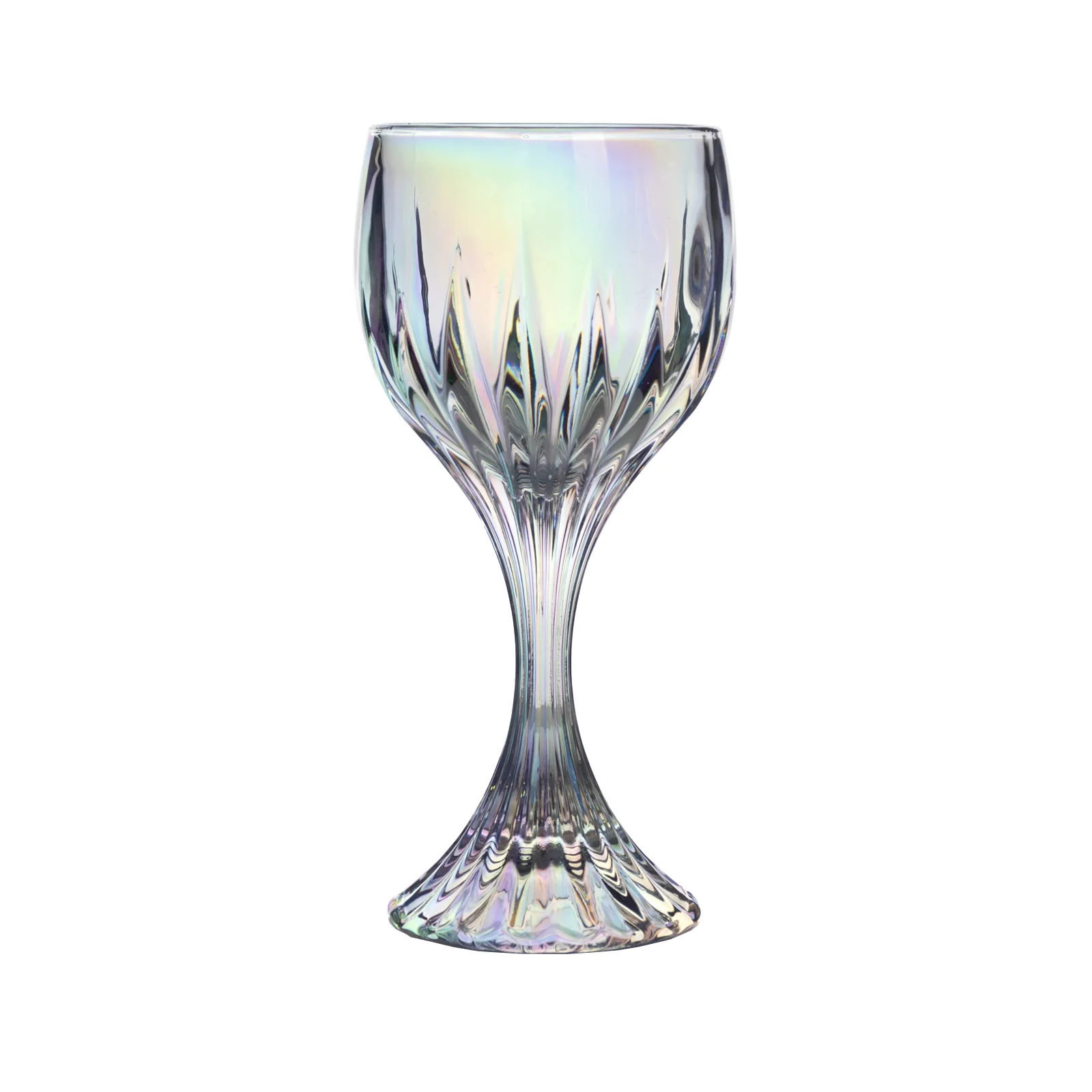6 Pack Prism Cut Wine Glass Goblets – Iridescent Clear 10oz Crystal Stemware for Red & White Wine - Image 6