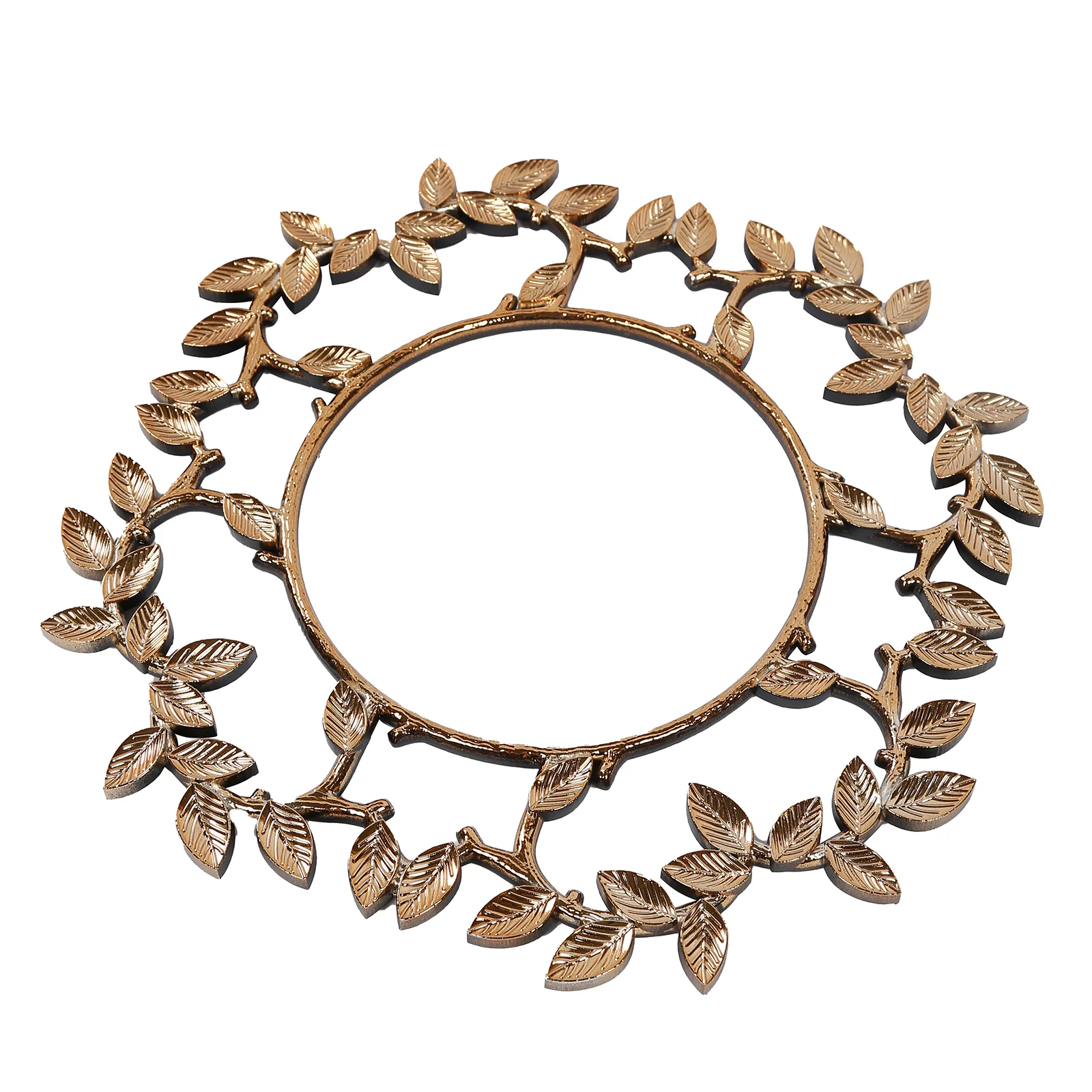6 Pack Acrylic Plastic Charger Plates in Gold Leaf Wreath Design – 13" Round Decorative Dinner Table Plates - Image 2