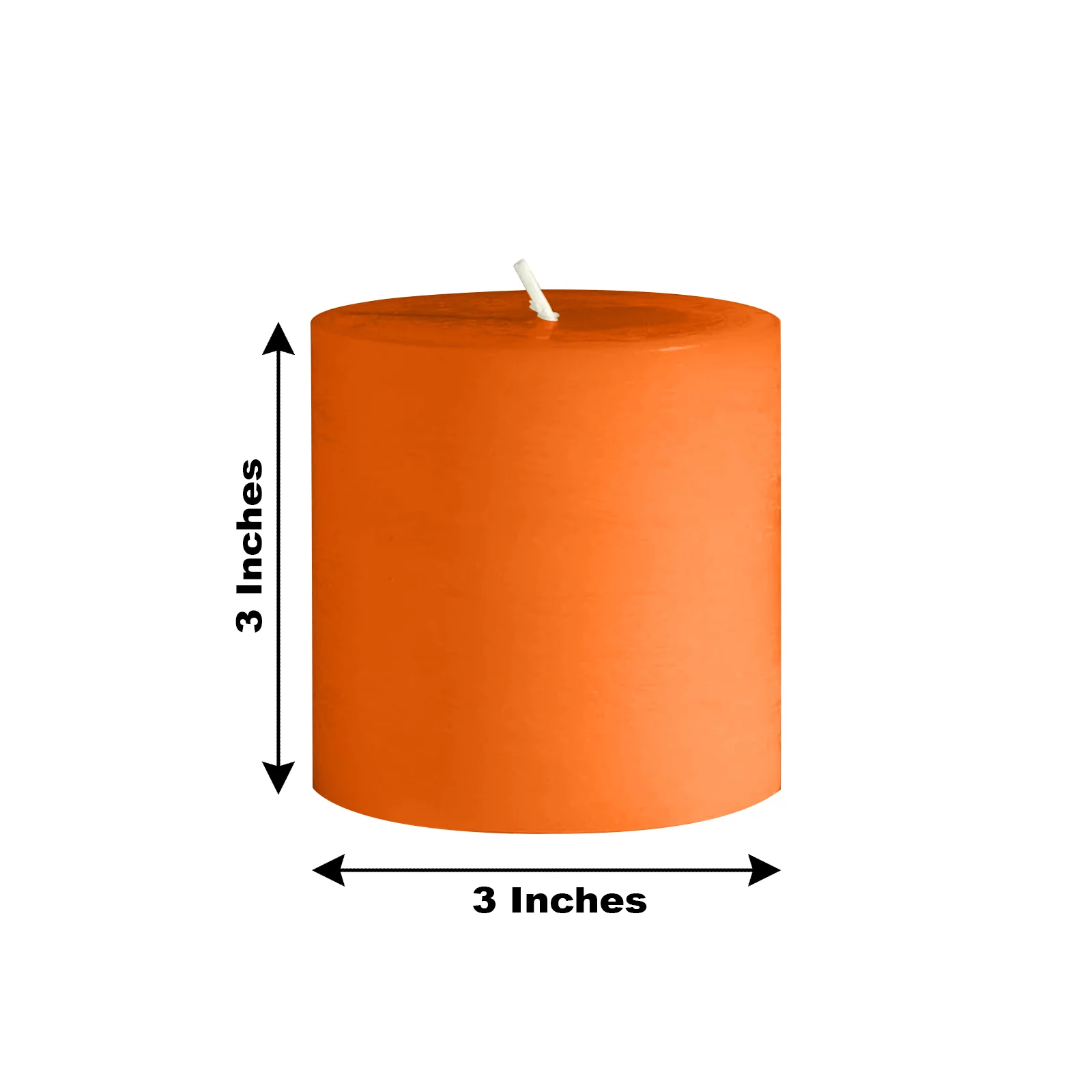 6-Pack Unscented Pillar Candles – Dripless 3"x3" Orange Paraffin Wax with Smokeless Cotton Wicks, Clean & Long-Lasting 30-Hour Burn - Image 3