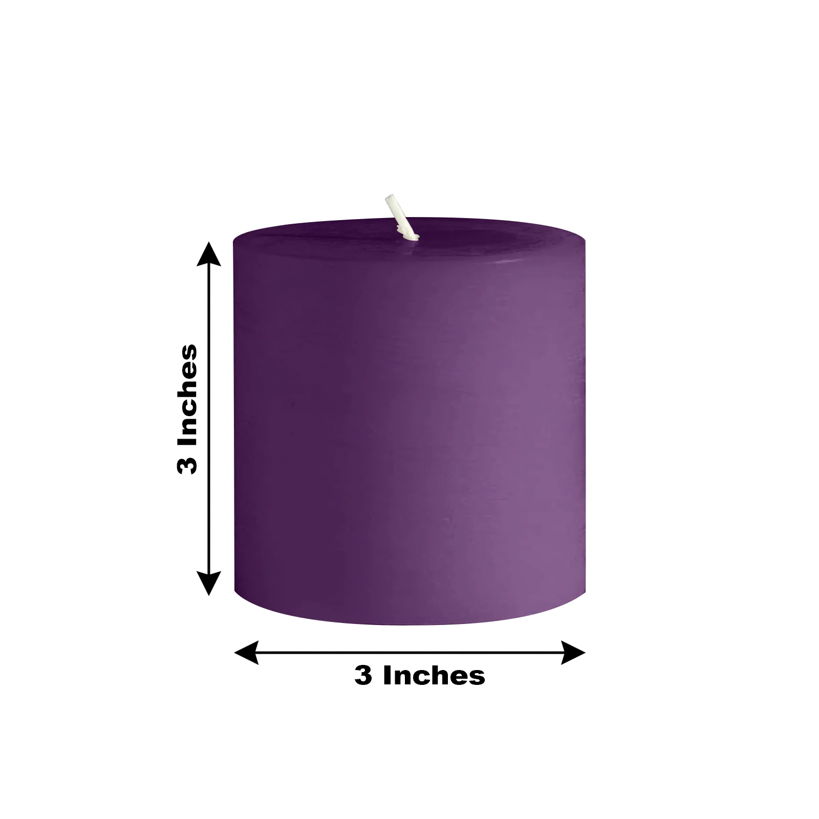 6-Pack Unscented Pillar Candles – Dripless 3"x3" Purple Paraffin Wax with Smokeless Cotton Wicks, Clean & Long-Lasting 30-Hour Burn - Image 3