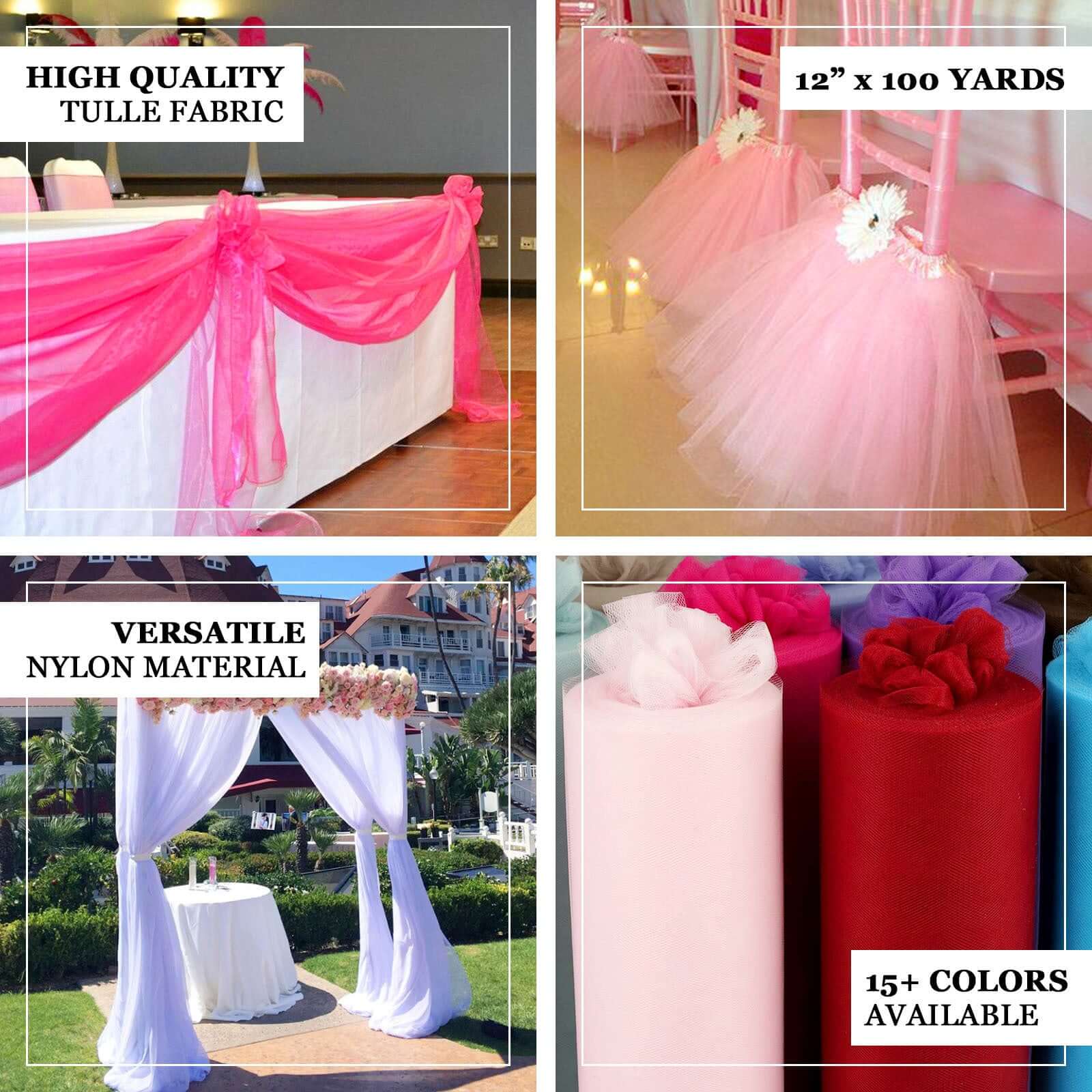 Dusty Rose Tulle Fabric Bolt, Sheer Fabric Spool Roll For Crafts 6"x100 Yards - Image 3