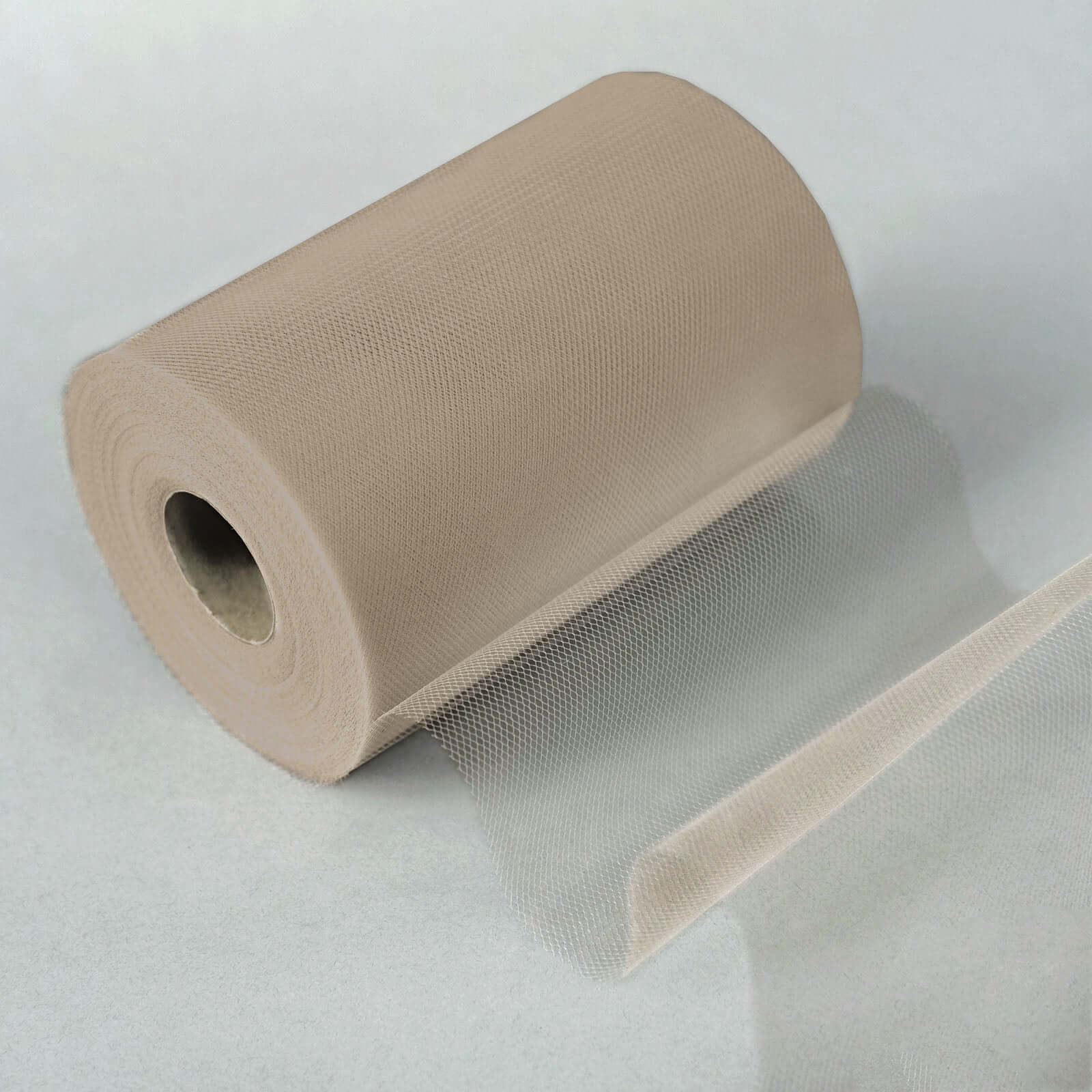 Taupe Tulle Fabric Bolt, Sheer Fabric Spool Roll For Crafts 6"x100 Yards - Image 5