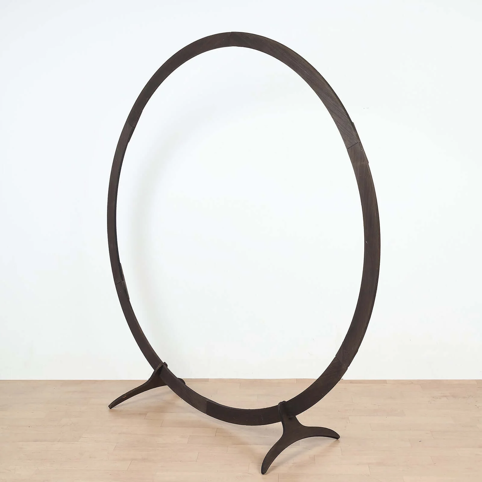 Rustic Natural Brown Wood Wedding Arch Photo Backdrop Stand, DIY Round Event Party Arbor 7.4ft - Image 9