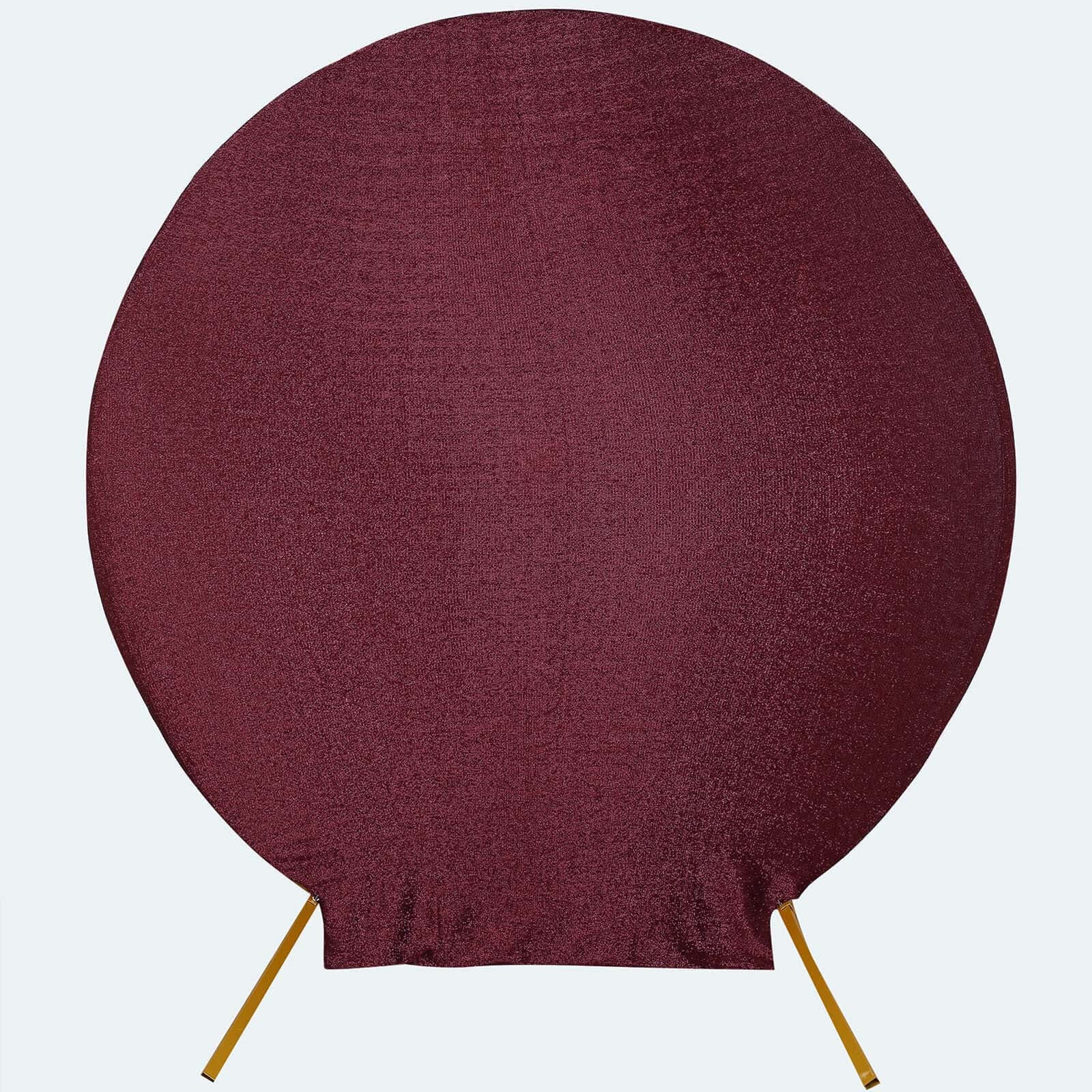 Burgundy Metallic Shimmer Tinsel Spandex Party Photo Backdrop, 2-Sided Round Wedding Arch Cover 7.5ft - Image 6