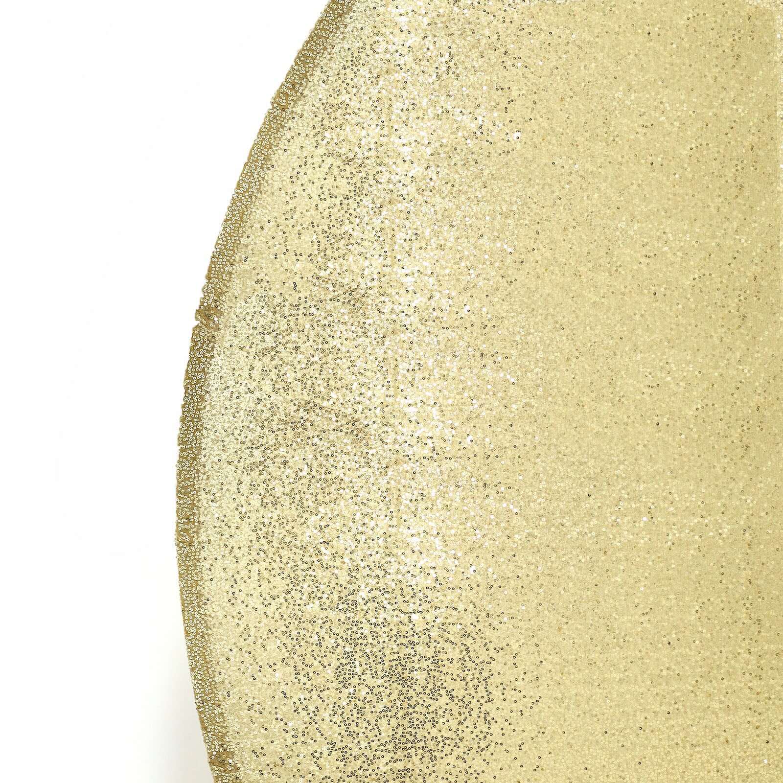 Champagne Sparkle Sequin Photo Backdrop Stand Cover, Shiny Shimmer Round Wedding Arch Cover, 2-Sided Custom Fit 7.5ft - Image 8