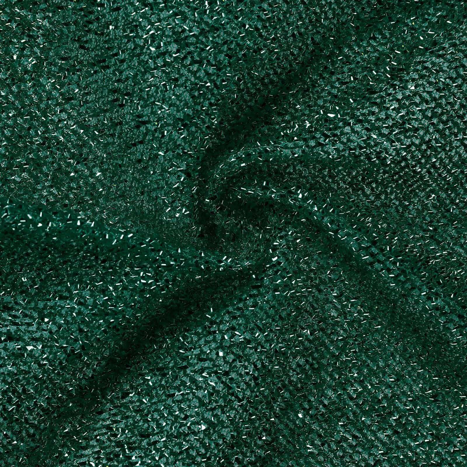 Hunter Emerald Green Metallic Shimmer Tinsel Spandex Party Photo Backdrop, 2-Sided Round Wedding Arch Cover 7.5ft - Image 5