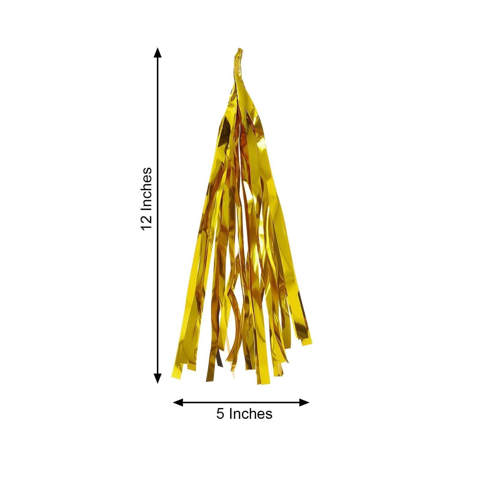 Metallic Gold Foil Tassels Fringe Garland, Tinsel Streamer Party Backdrop Decorations 7.5ft Long - Image 3