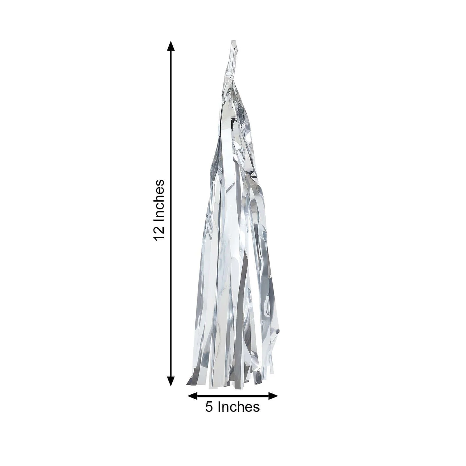 Metallic Silver Foil Tassels Fringe Garland, Tinsel Streamer Party Backdrop Decorations 7.5ft Long - Image 3