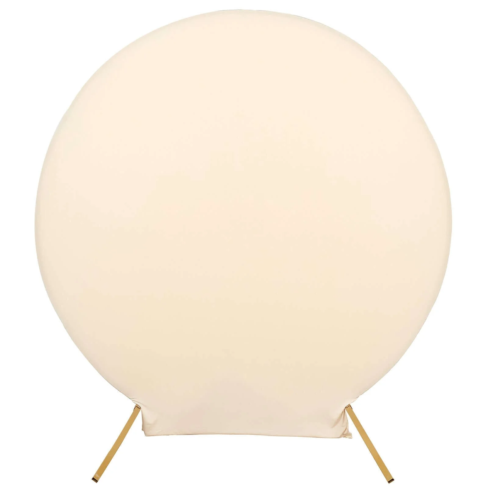 Matte Beige Round Spandex Fit Wedding Backdrop Stand Cover 7.5ft - Image 6