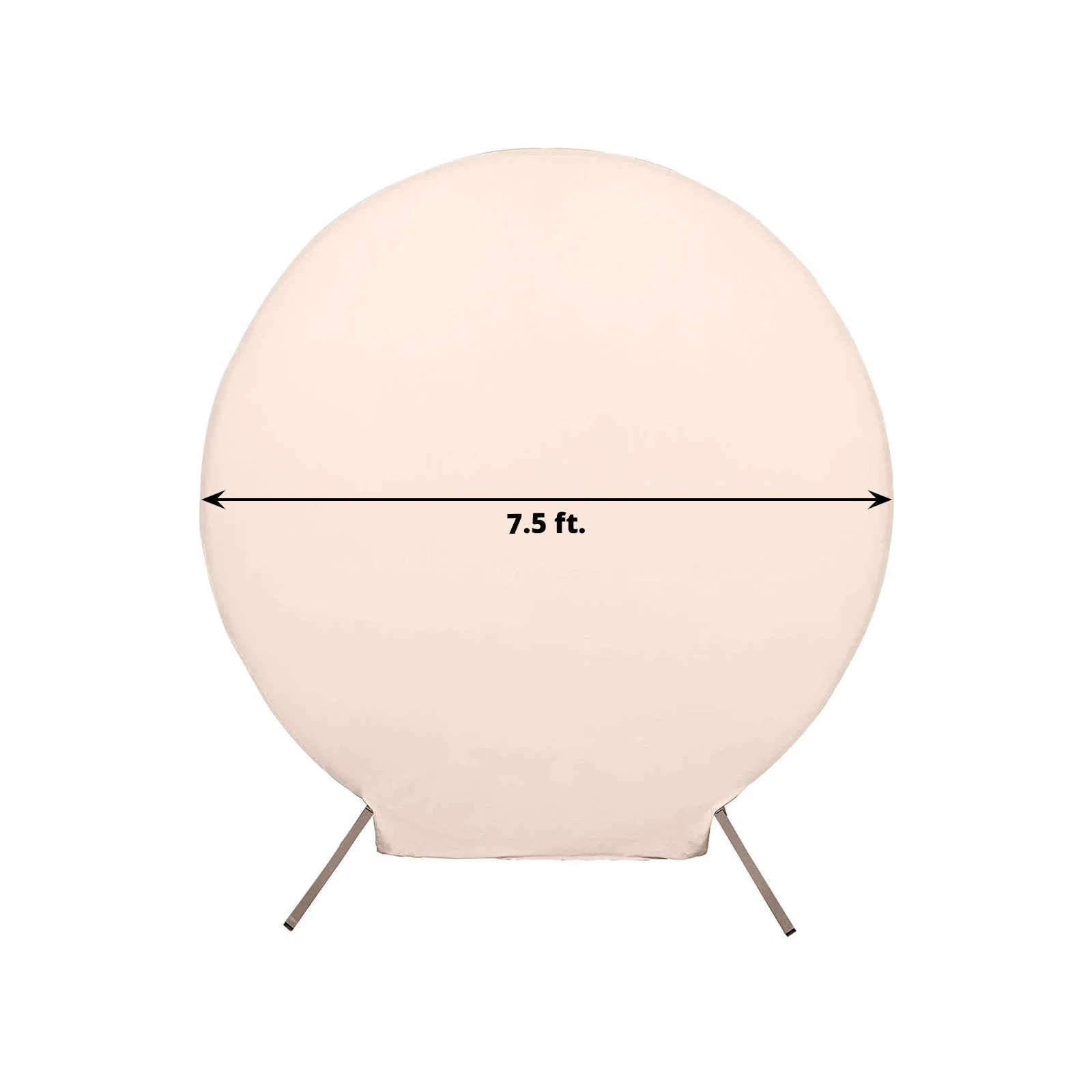 Matte Blush Round Spandex Fit Wedding Backdrop Stand Cover 7.5ft - Image 3