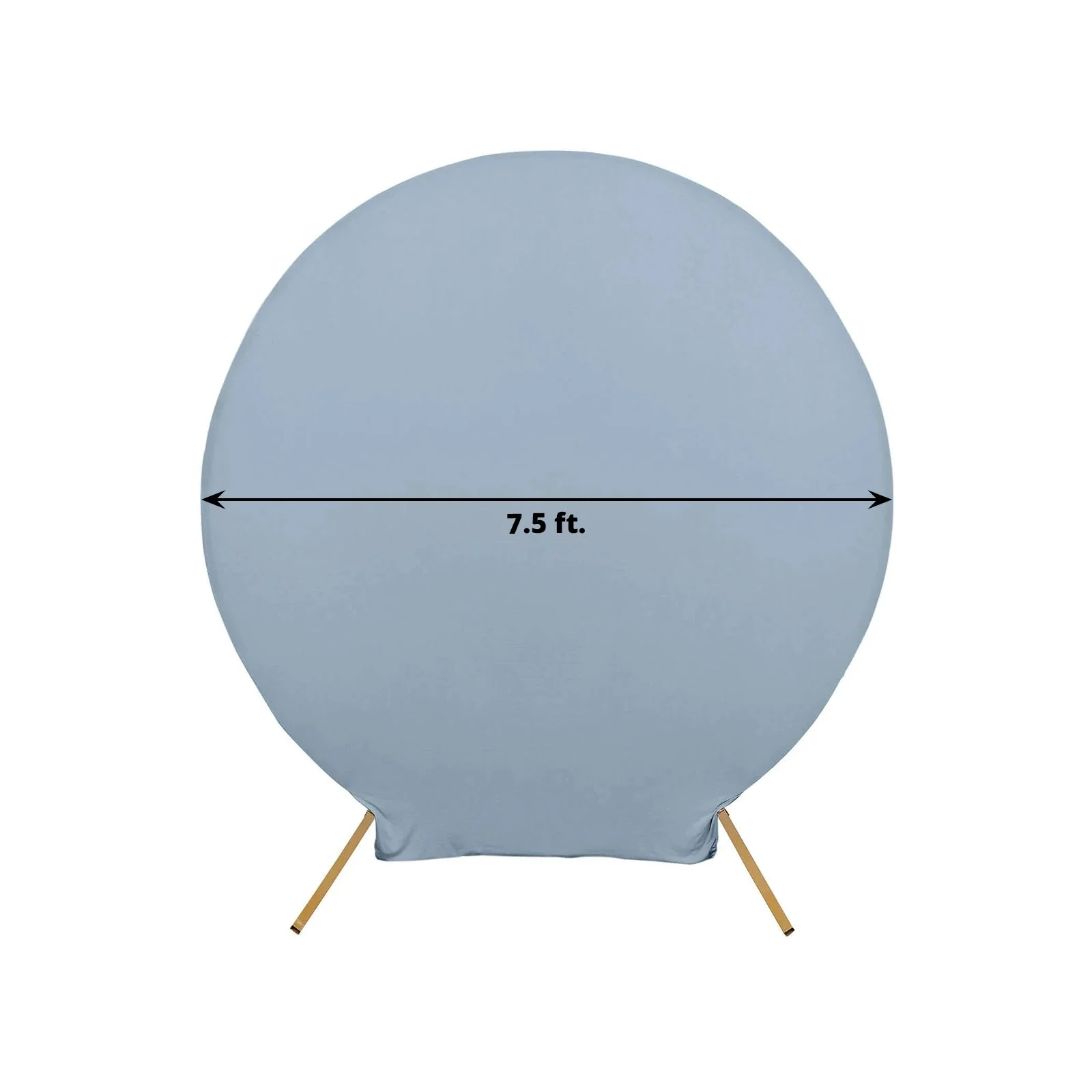 Matte Dusty Blue Round Spandex Fit Wedding Backdrop Stand Cover 7.5ft - Image 3