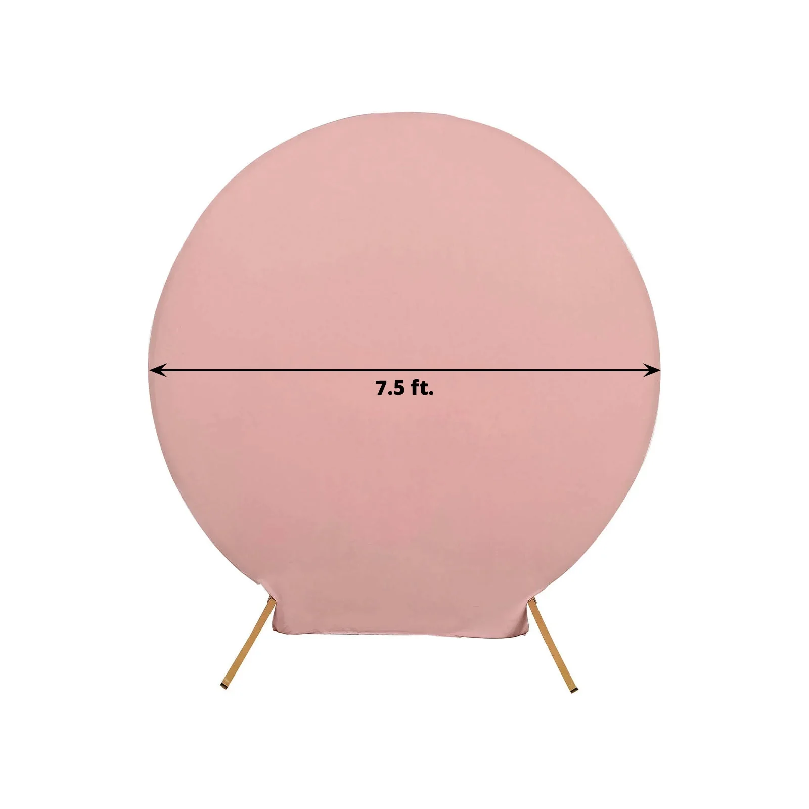 Matte Dusty Rose Round Spandex Fit Wedding Backdrop Stand Cover 7.5ft - Image 3