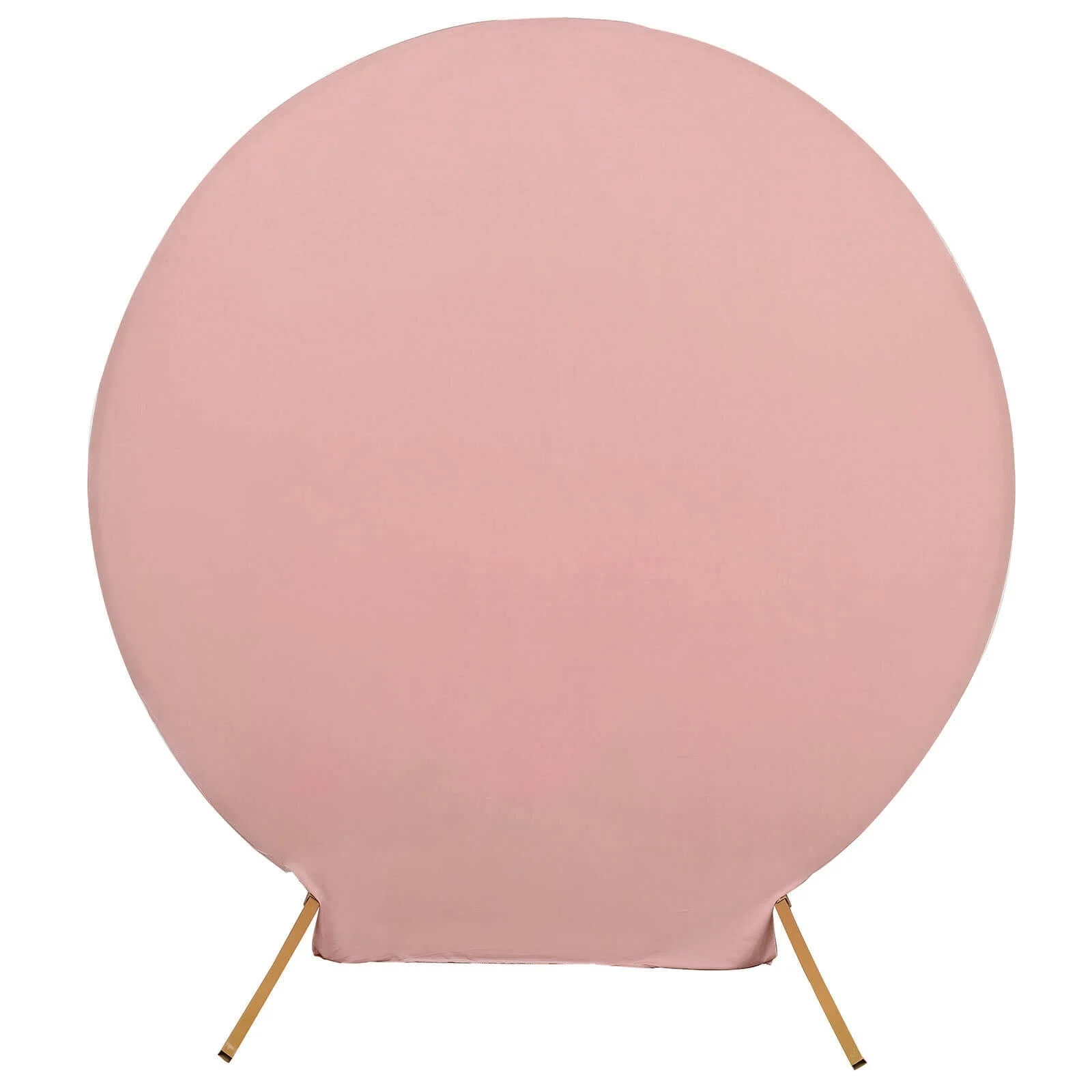 Matte Dusty Rose Round Spandex Fit Wedding Backdrop Stand Cover 7.5ft - Image 5