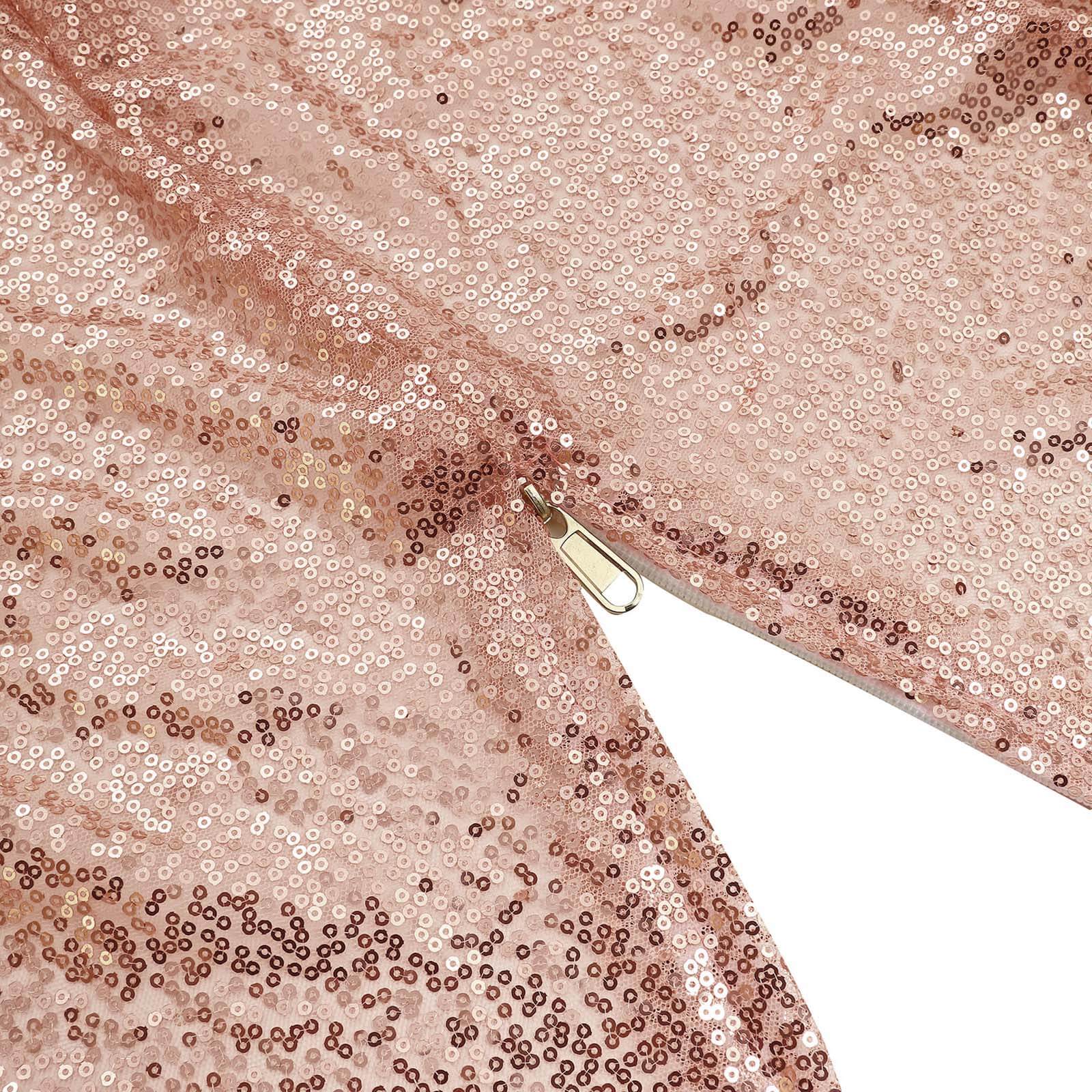 Metallic Blush Sparkle Sequin Photo Backdrop Stand Cover, Shiny Shimmer Round Wedding Arch Cover, 2-Sided Custom Fit 7.5ft - Image 10