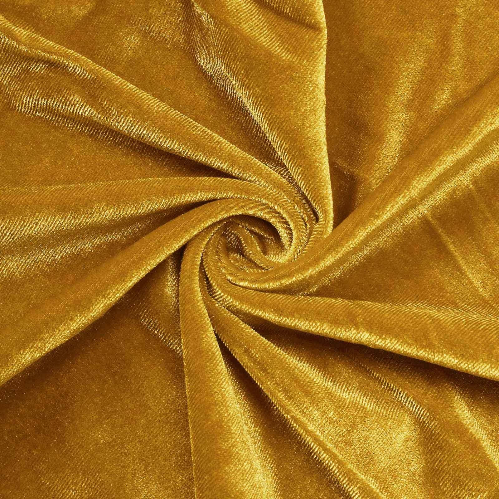 Gold Soft Velvet Fitted Round Wedding Arch Backdrop Cover 7.5ft - Image 12