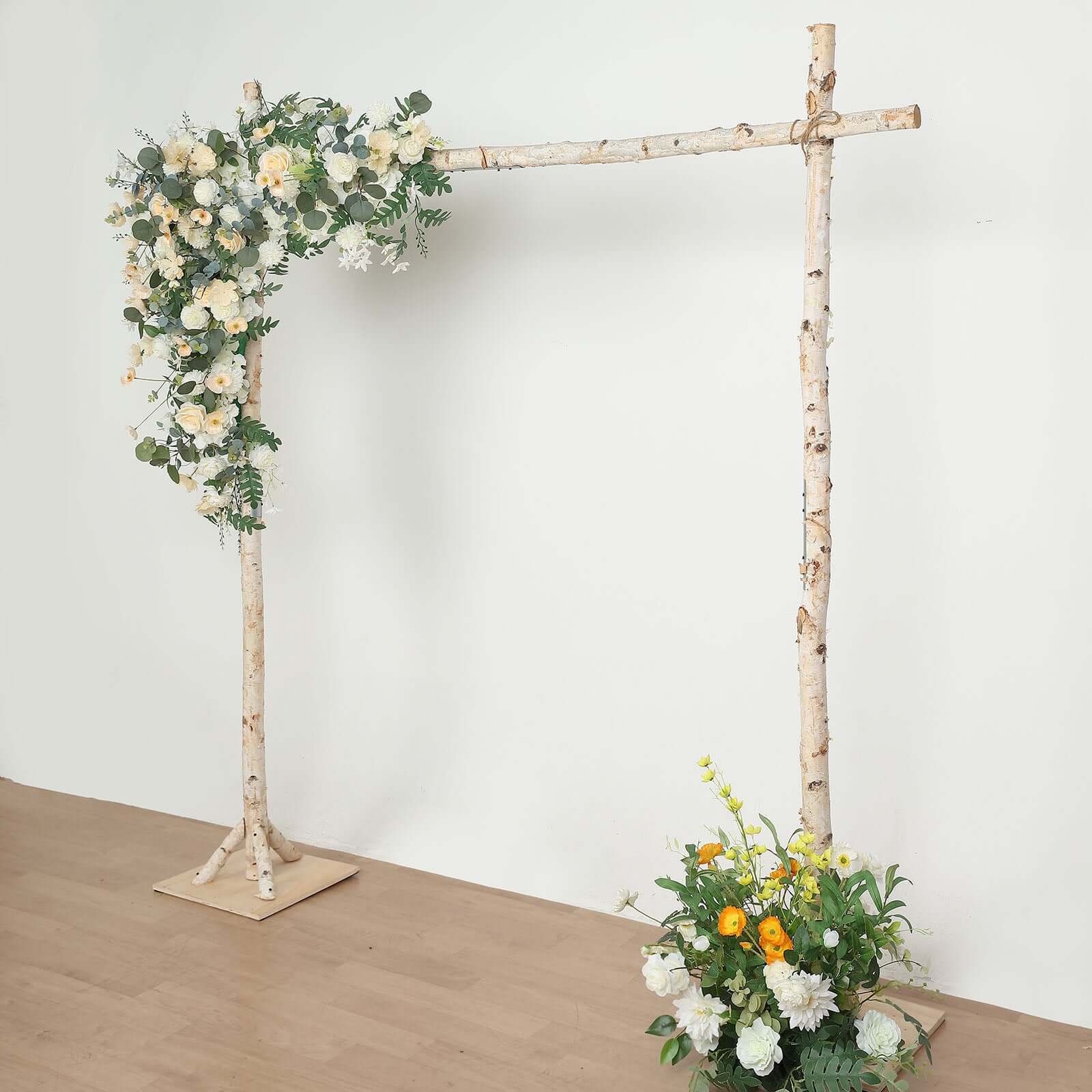 Rustic Natural Birchwood Square Wedding Ceremony Backdrop Stand 7.5ft - Image 6
