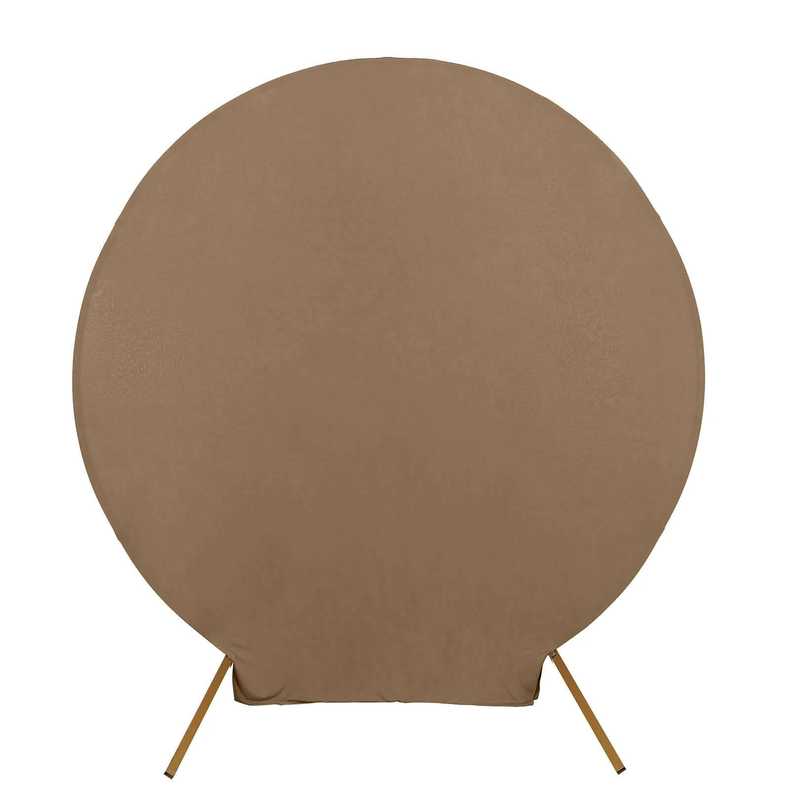 Taupe Round Spandex Fit Wedding Backdrop Stand Cover 7.5ft - Image 7