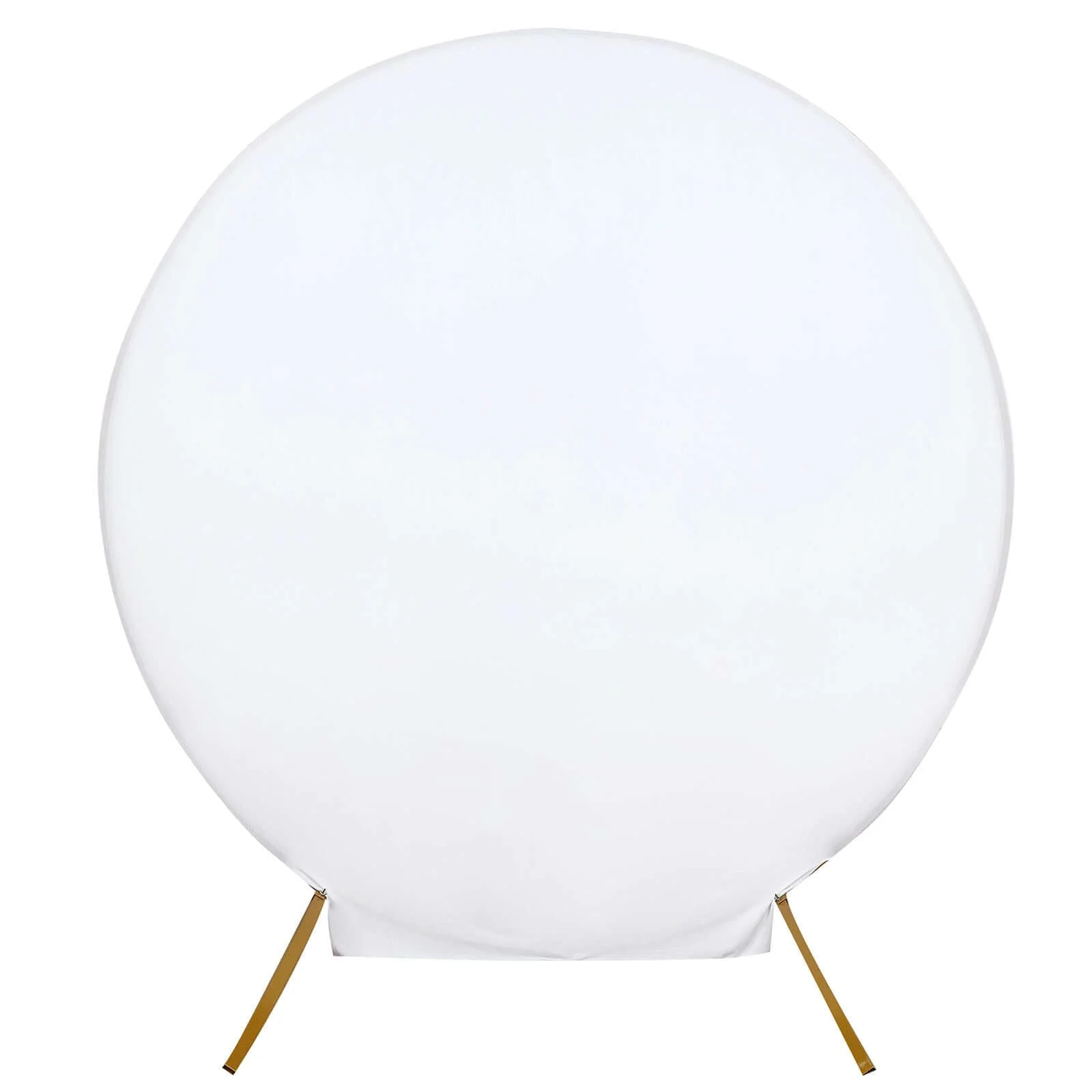 White Round Spandex Fit Wedding Backdrop Stand Cover 7.5ft - Image 6