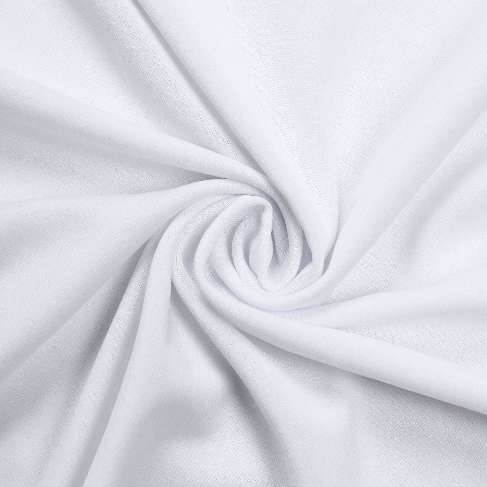 White Round Spandex Fit Wedding Backdrop Stand Cover 7.5ft - Image 8
