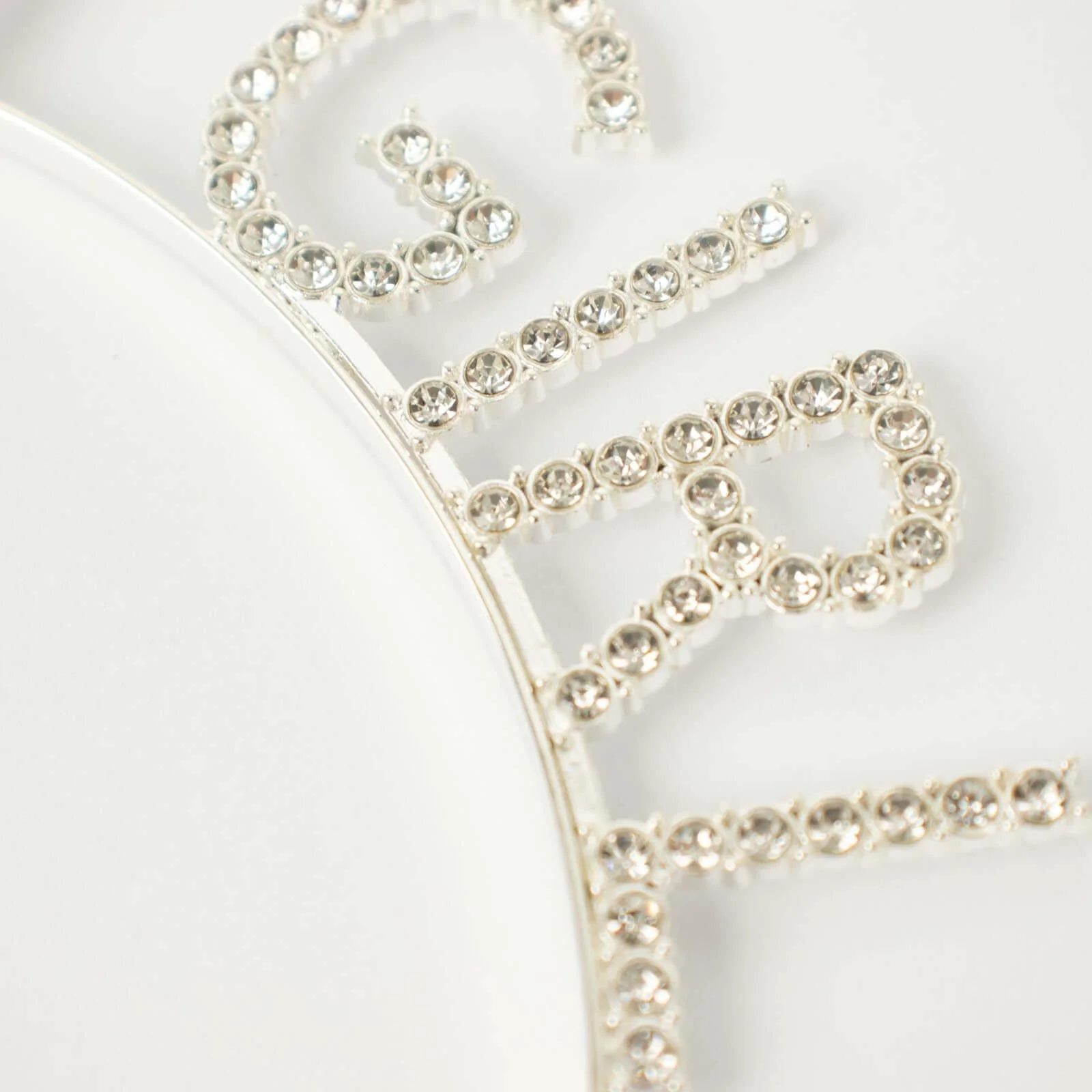Silver Metal Diamond "Birthday Girl" Crown, Rhinestone Tiara Headband 7" - Image 2