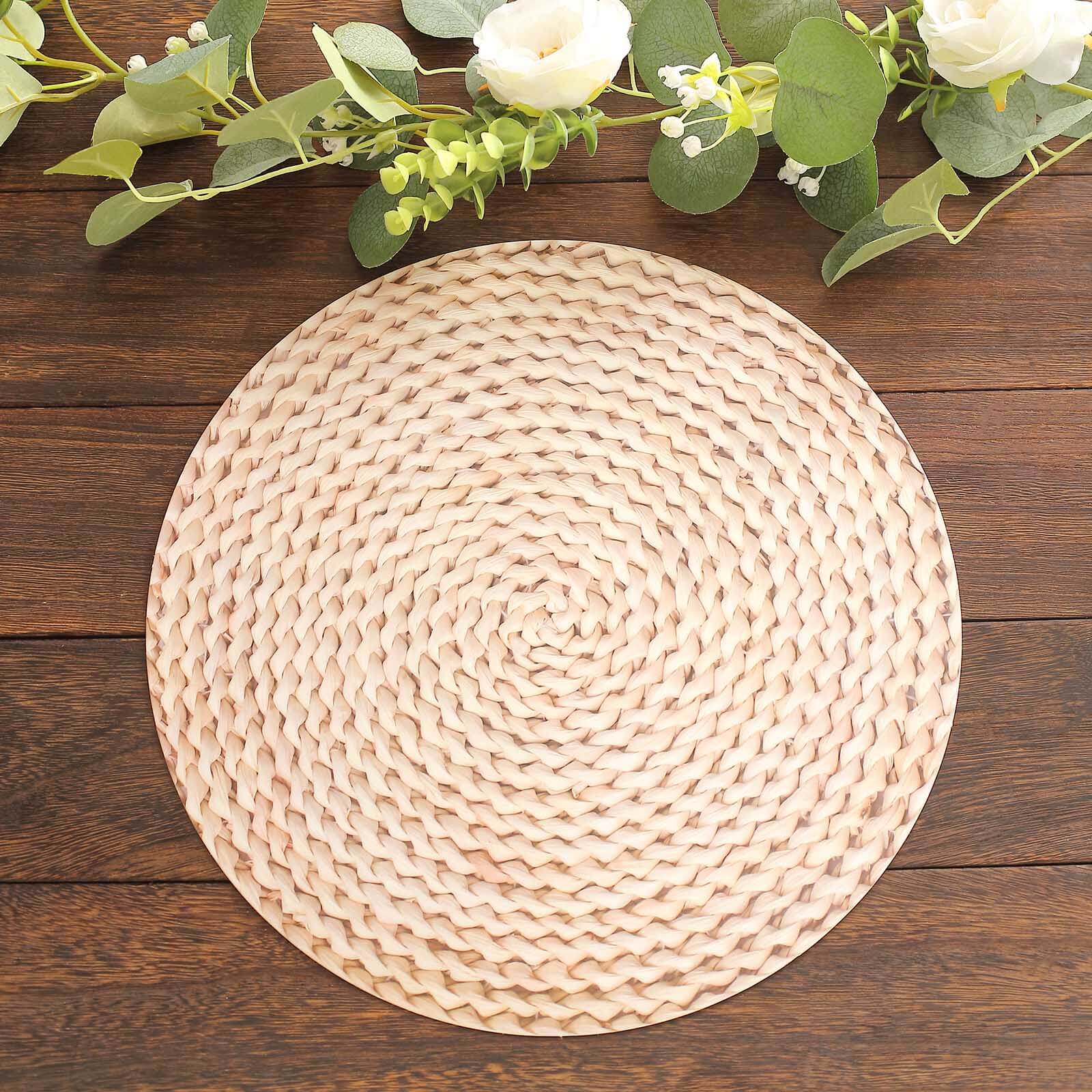 6-Pack Disposable Table Placemats 13" Wheat with Woven Rattan Print - 700GSM Cardboard Placemats for Rustic & Boho Themed Events - Image 8