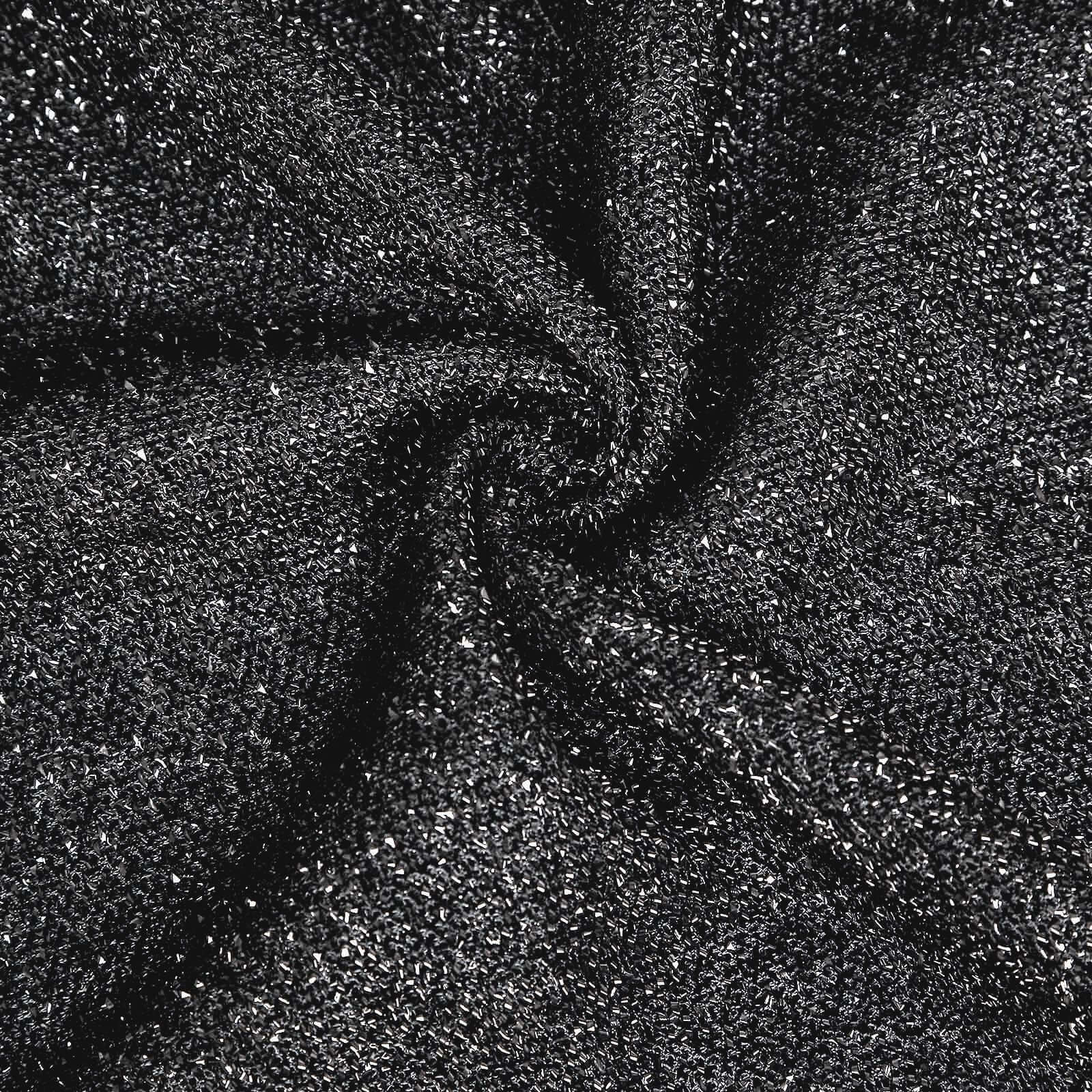 Black Shimmer Tinsel Spandex Wedding Arch Cover For Fitted Round Top Chiara Backdrop Stand 7ft - Image 12