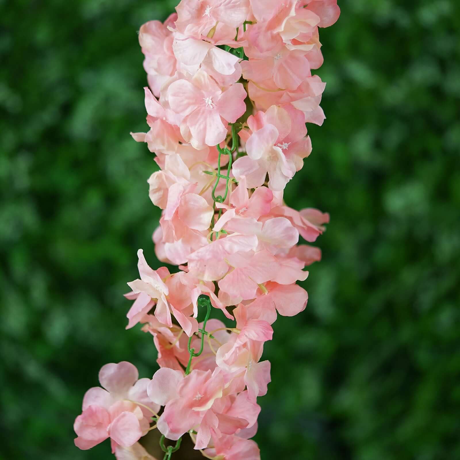 Blush Artificial Silk Hydrangea Hanging Flower Garland Vine 7ft - Image 6