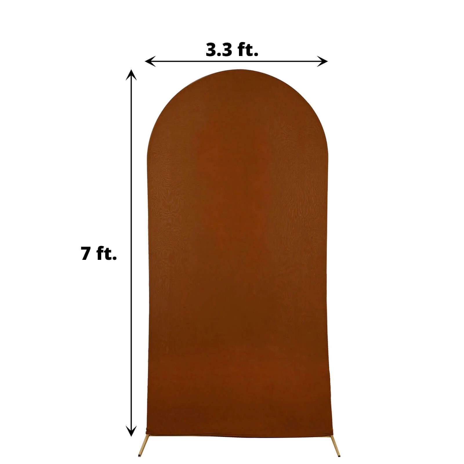 Cinnamon Brown Spandex Fitted Wedding Arch Cover For Round Top Chiara Backdrop Stand 7ft - Image 3