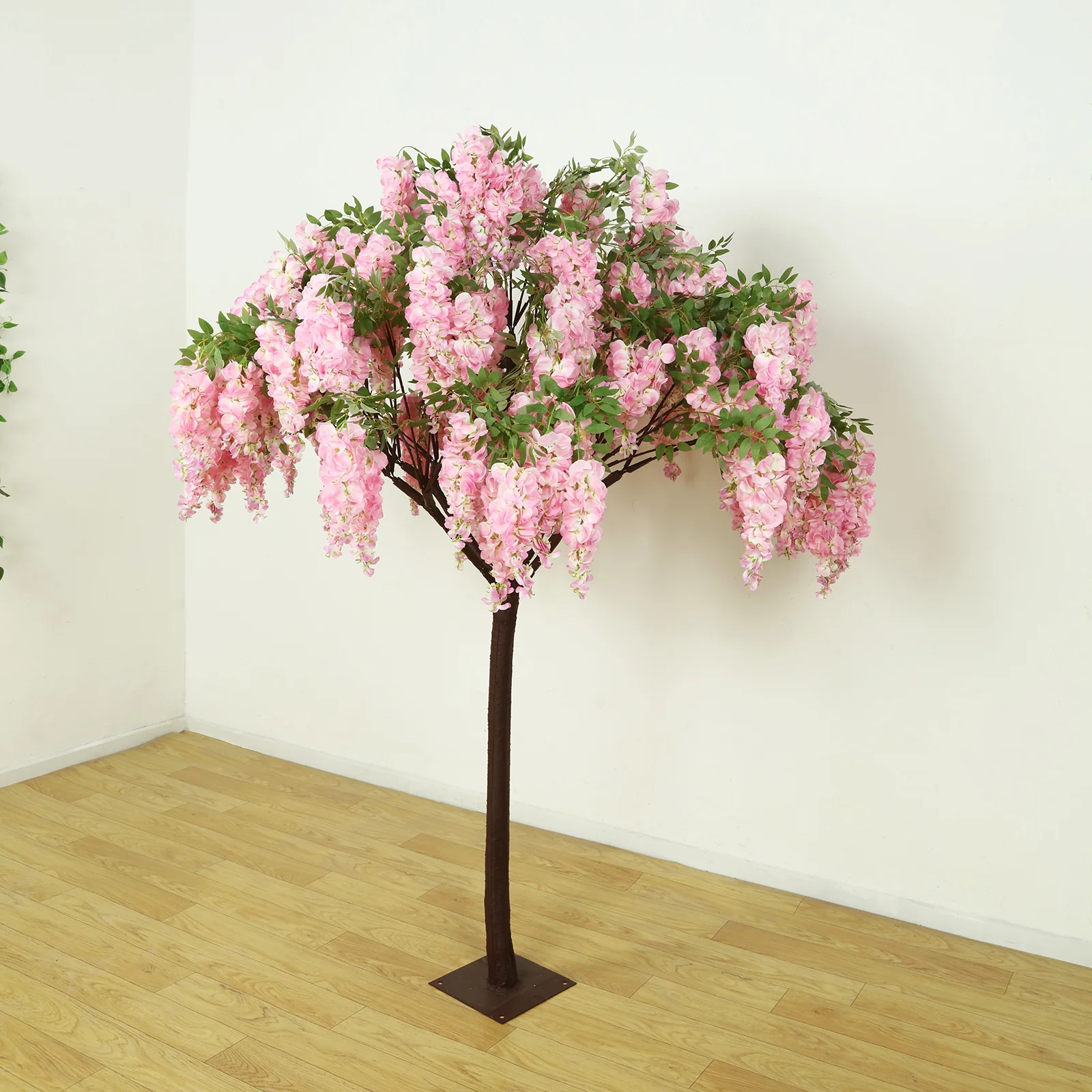 7ft Freestanding Blush Wisteria Tree – Romantic Faux Flower Decor for Aisles & Photo Backdrops - Image 2