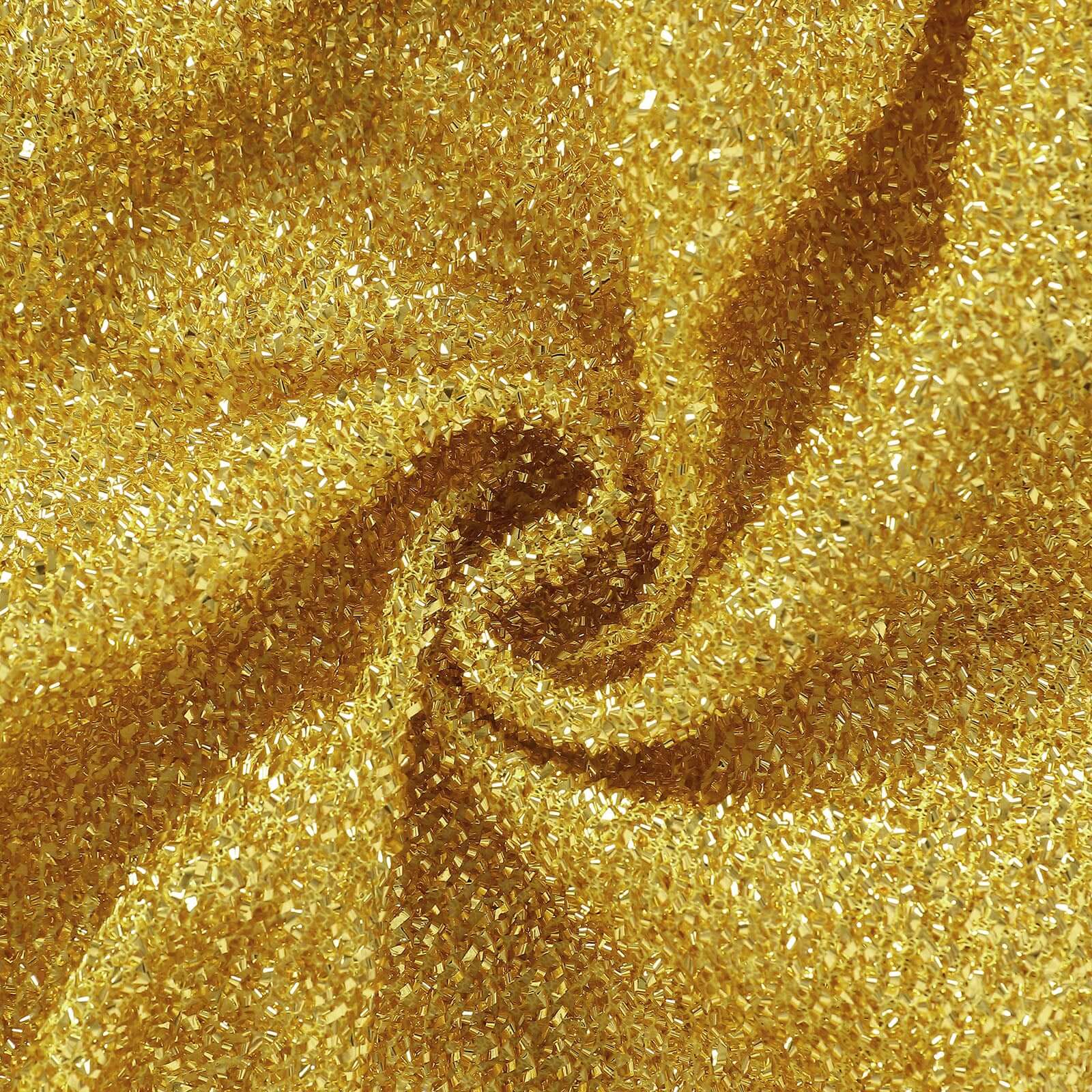 Gold Shimmer Tinsel Spandex Wedding Arch Cover For Fitted Round Top Chiara Backdrop Stand 7ft - Image 12
