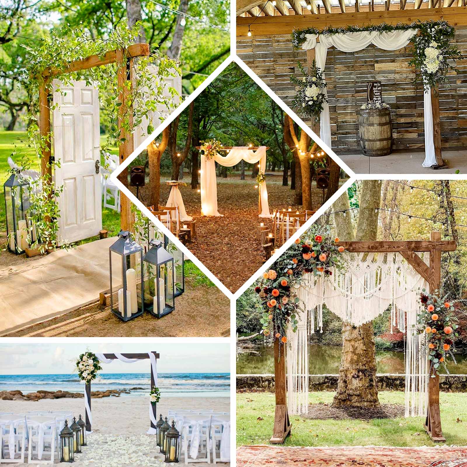 Heavy Duty Wooden Square Frame Wedding Ceremony Backdrop Stand 7ft - Image 5