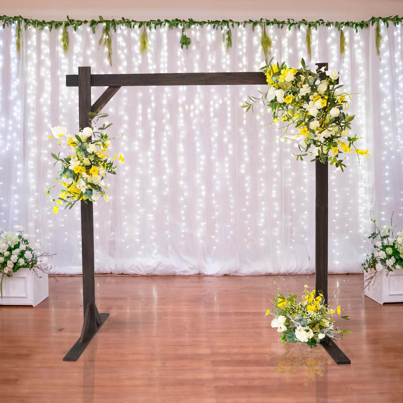 Heavy Duty Wooden Square Frame Wedding Ceremony Backdrop Stand 7ft - Image 7