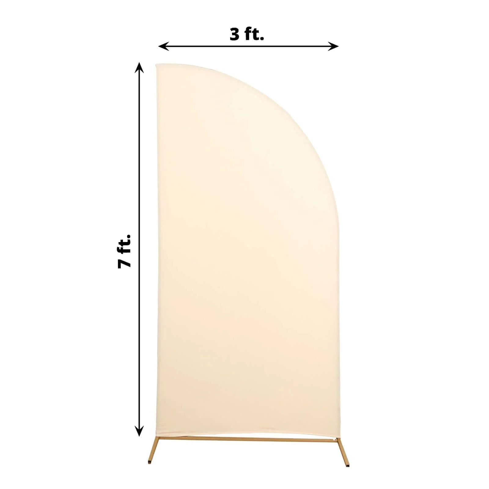 Matte Beige Fitted Spandex Half Moon Wedding Arch Cover, Custom Fit Chiara Backdrop Stand Cover 7ft - Image 3