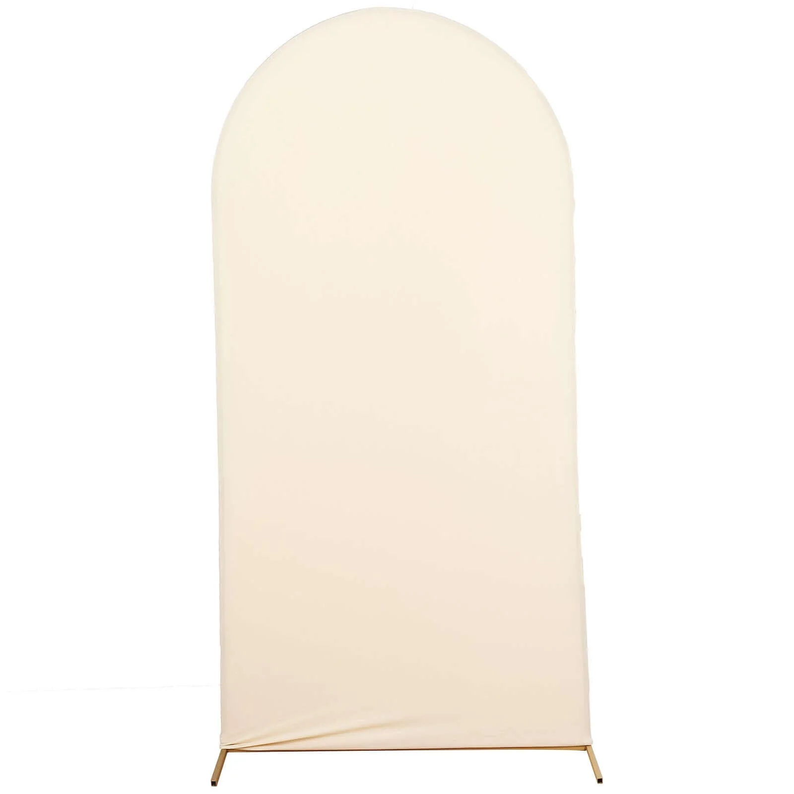 Matte Beige Spandex Fitted Wedding Arch Cover For Round Top Chiara Backdrop Stand 7ft - Image 6