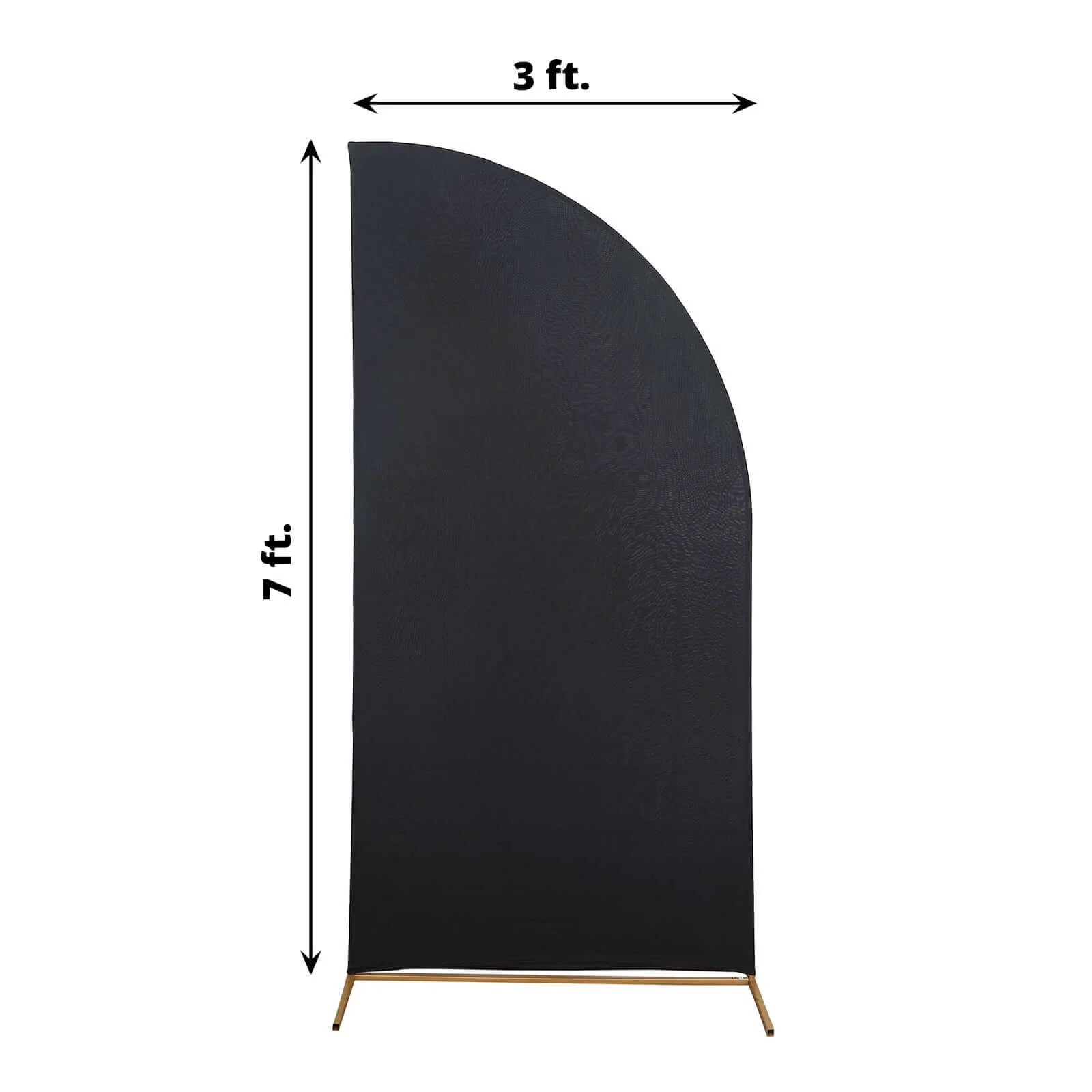 Matte Black Fitted Spandex Half Moon Wedding Arch Cover, Custom Fit Chiara Backdrop Stand Cover 7ft - Image 3