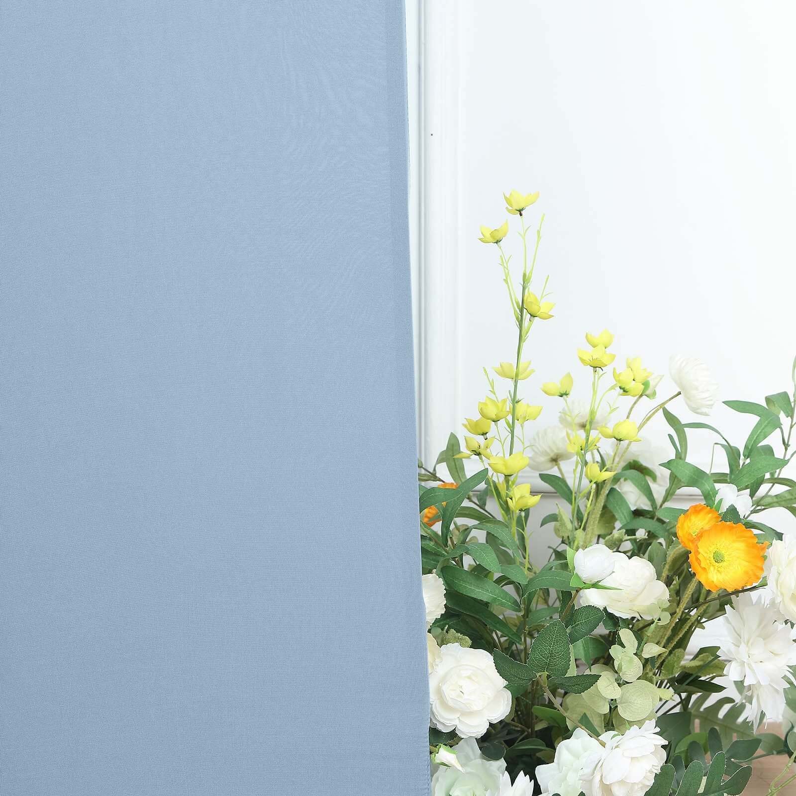 Matte Dusty Blue Fitted Spandex Half Moon Wedding Arch Cover, Custom Fit Chiara Backdrop Stand Cover 7ft - Image 11