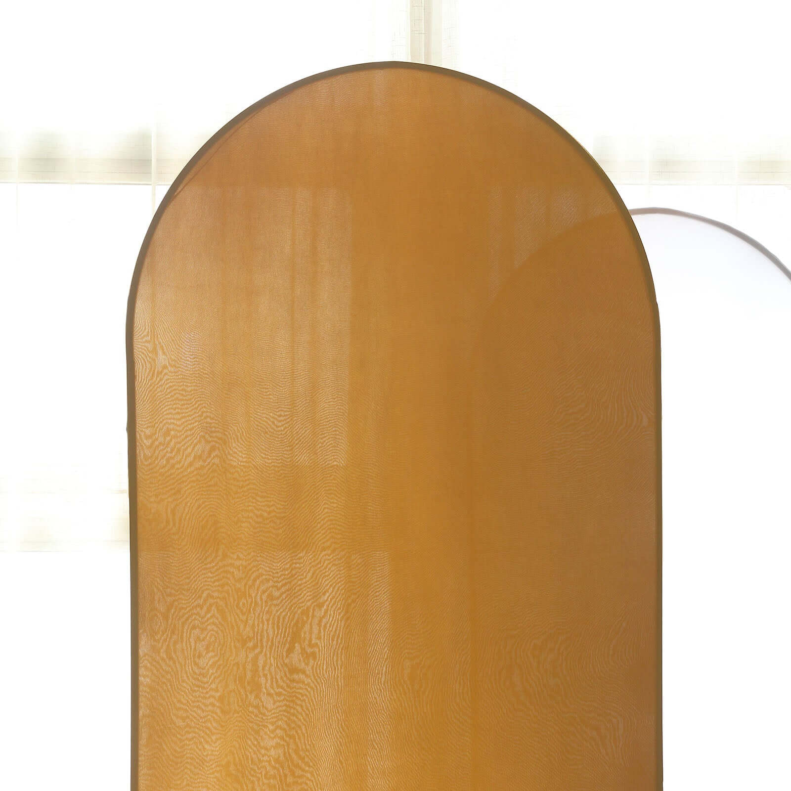 Matte Gold Spandex Fitted Wedding Arch Cover For Round Top Chiara Backdrop Stand 7ft - Image 15