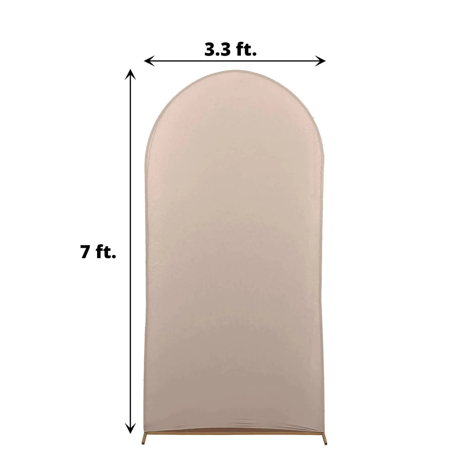Matte Nude Spandex Fitted Wedding Arch Cover For Round Top Chiara Backdrop Stand 7ft - Image 3