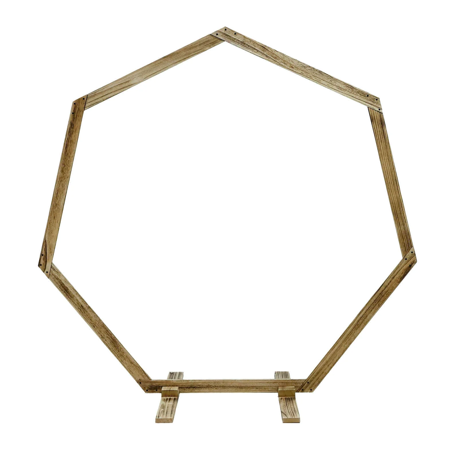 Rustic Wooden Wedding Arch, Heptagonal Photo Backdrop Stand 7ft - Image 8