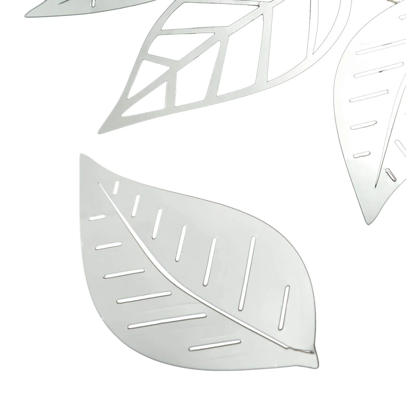 Silver Foiled Paper Assorted Leaves Hanging Garland Banner 7ft - Image 10