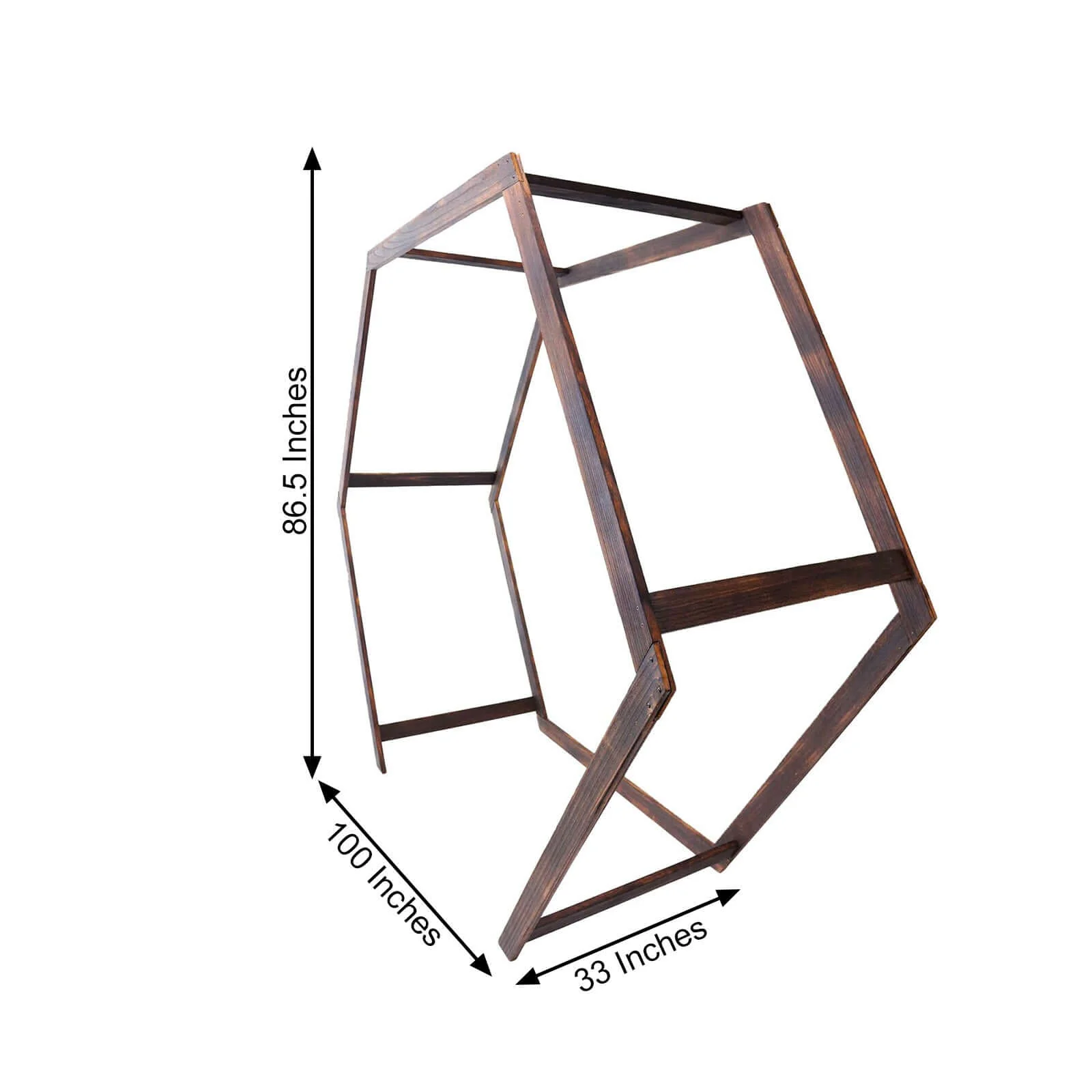 Heavy Duty Dual Wooden Hexagon Frame Wedding Arch Backdrop, Ceremony Canopy Stand 7ftx8.5ft - Image 3