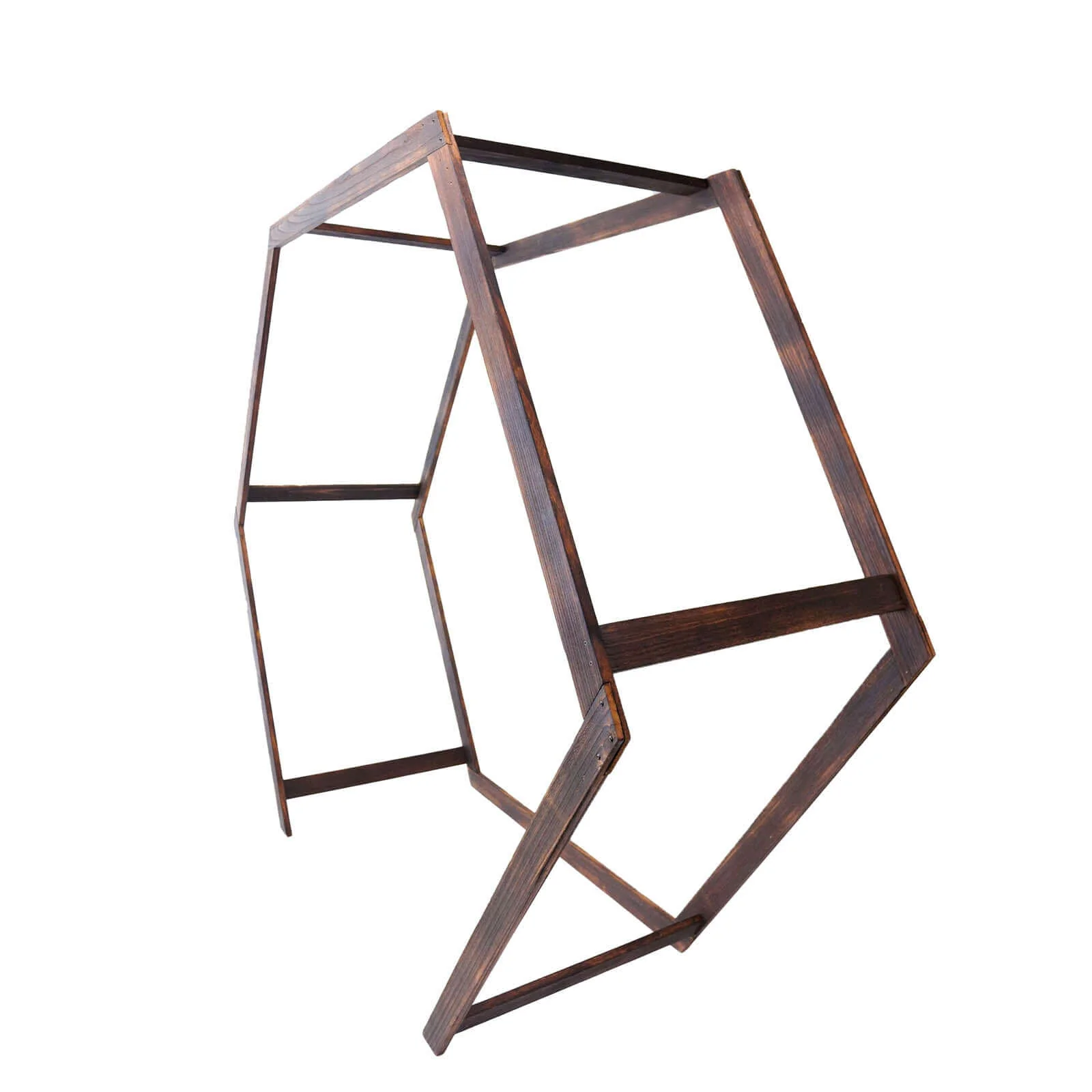 Heavy Duty Dual Wooden Hexagon Frame Wedding Arch Backdrop, Ceremony Canopy Stand 7ftx8.5ft - Image 6