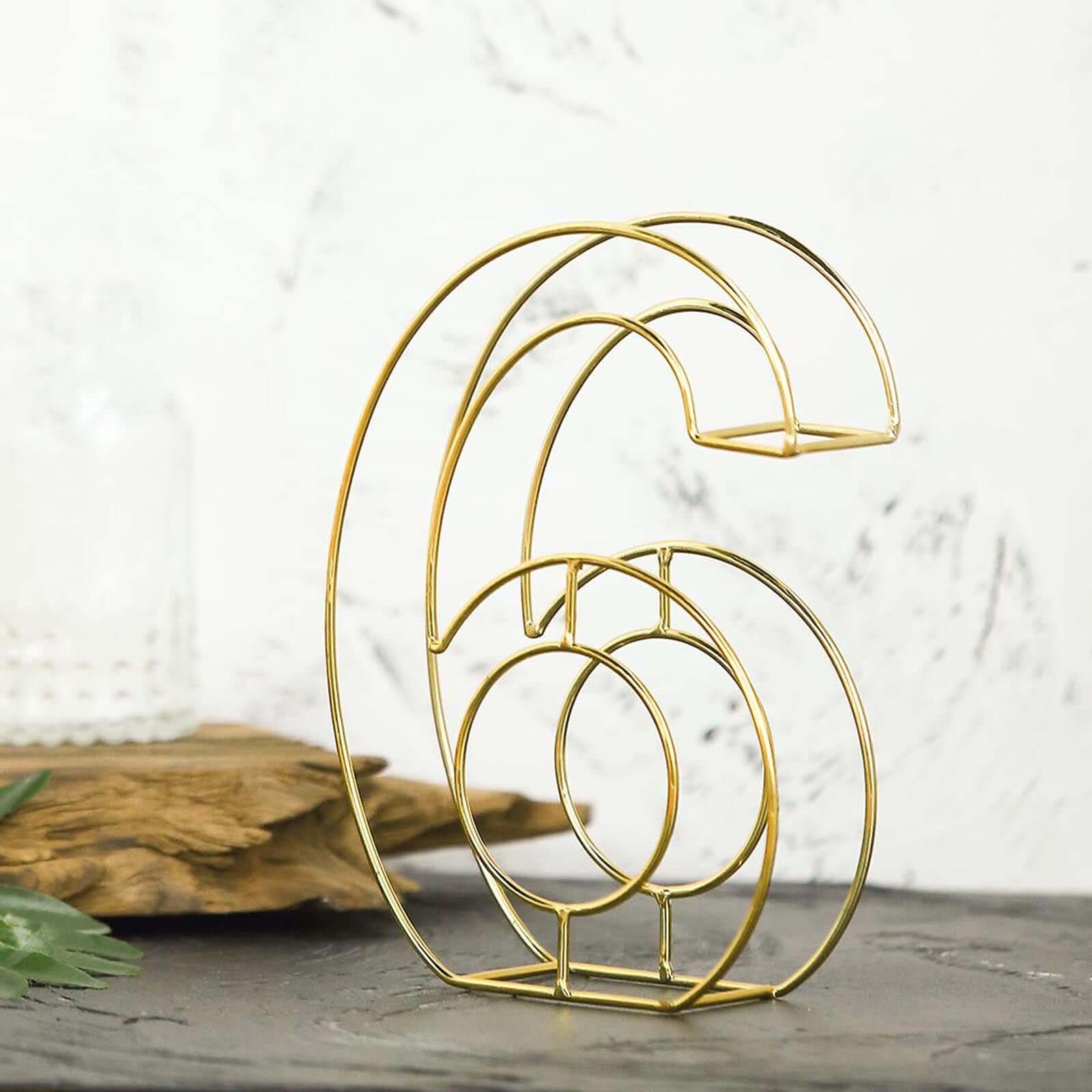 Gold Freestanding 3D Decorative Metal Wire "6" Numbers, Wedding Table Numbers 8" Tall - Image 10
