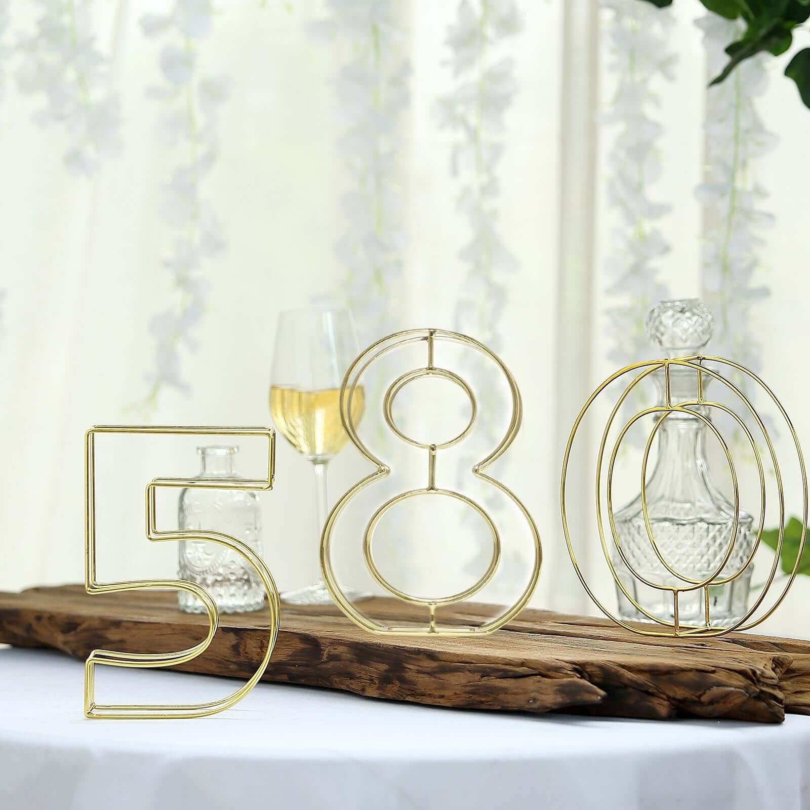 Gold Freestanding 3D Decorative Metal Wire "8" Numbers, Wedding Table Numbers 8" Tall - Image 10