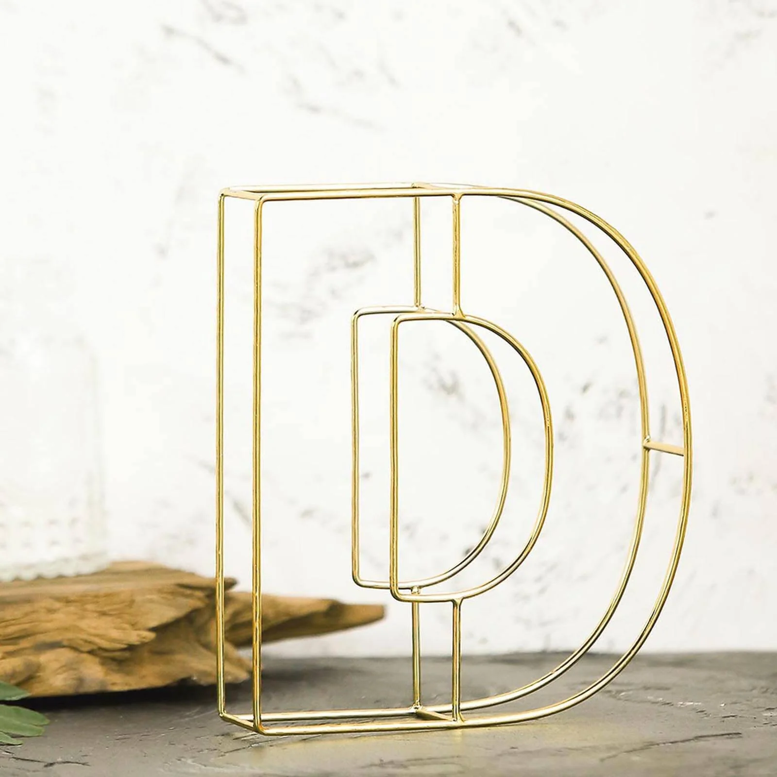Gold Freestanding 3D Decorative Wire "D" Letter, Wedding Centerpiece 8" Tall - Image 6