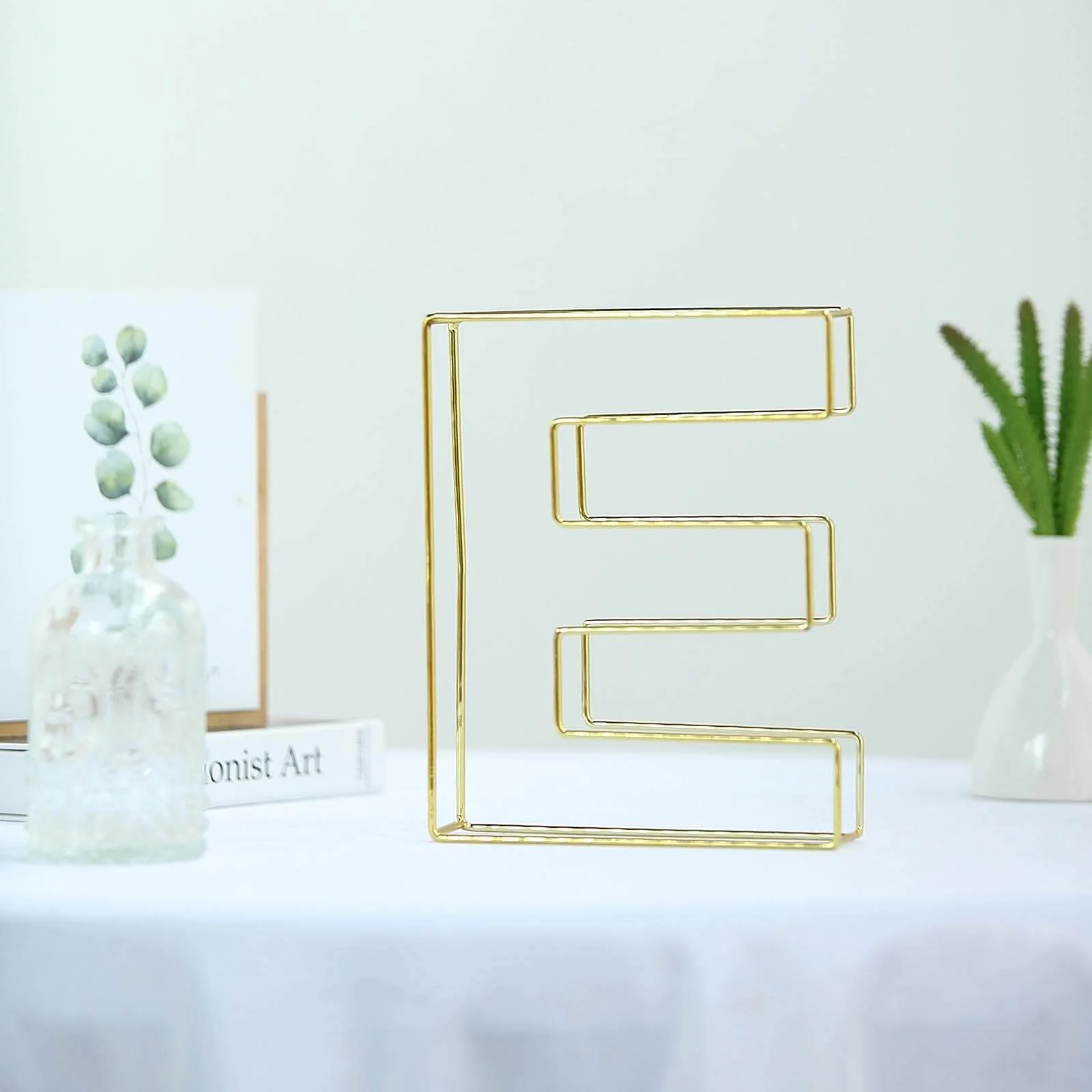 Gold Freestanding 3D Decorative Wire "E" Letter, Wedding Centerpiece 8" Tall - Image 11
