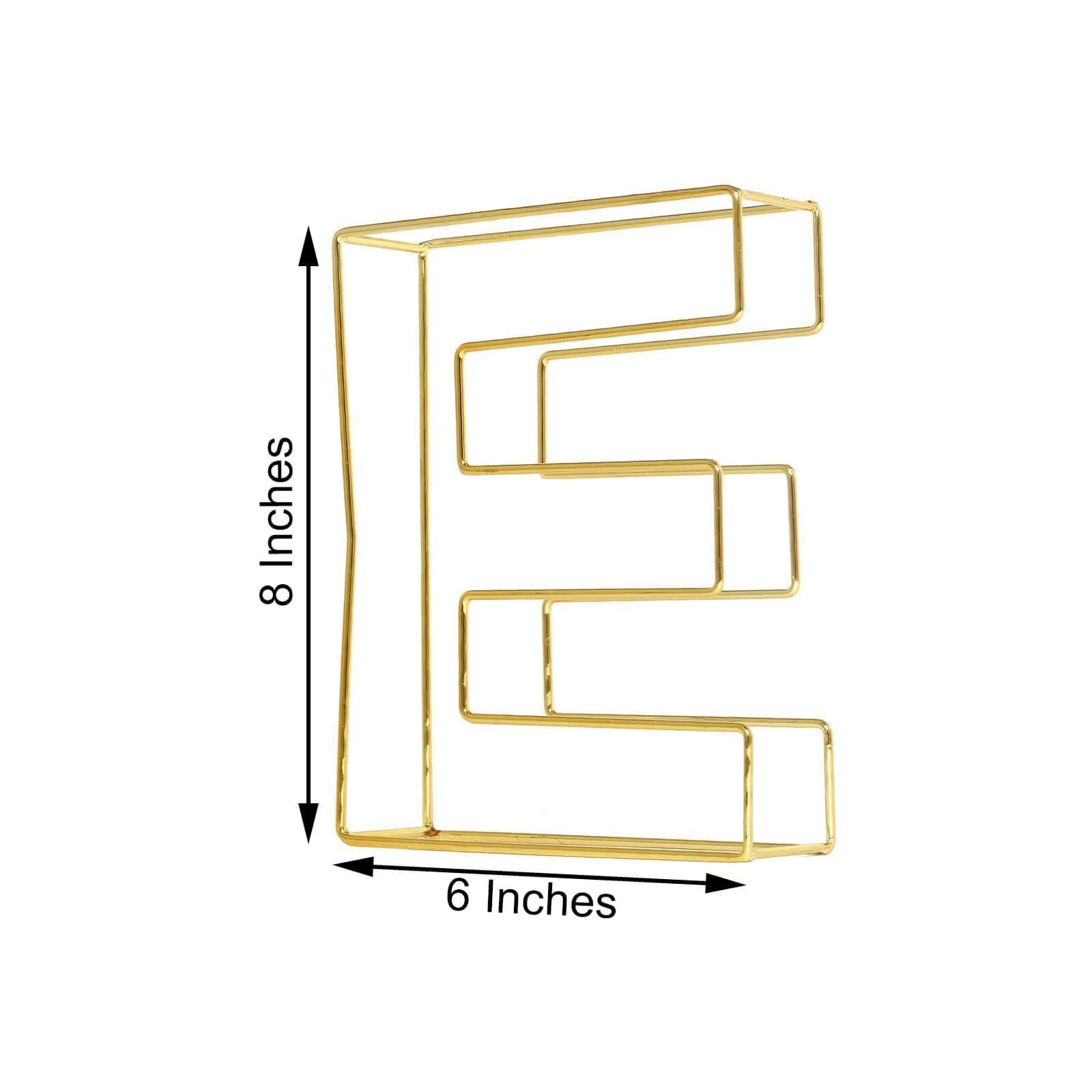 Gold Freestanding 3D Decorative Wire "E" Letter, Wedding Centerpiece 8" Tall - Image 3
