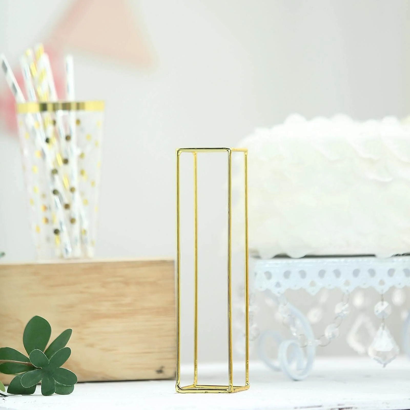 Gold Freestanding 3D Decorative Wire "I" Letter, Wedding Centerpiece 8" Tall - Image 9
